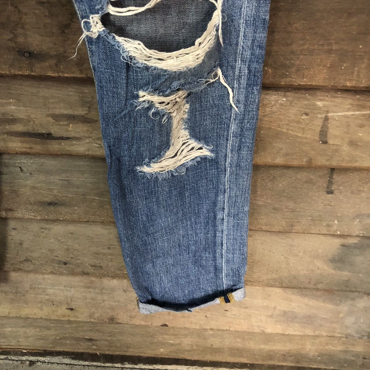 Japanese Brand Mausonde Reefur ripped distressed Blue Denim Pants #7382 Size 30" / US 8 / IT 44 - 11 Thumbnail