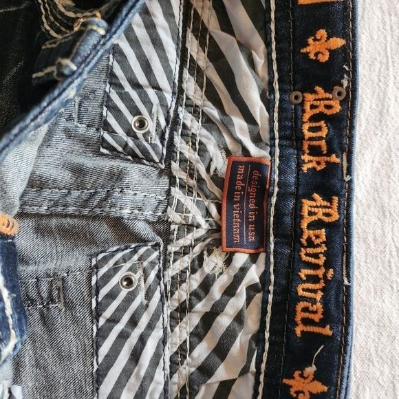 Rock Revival Rock Revival Embellished Straight Sz. 27 Blue Jeans Size 27" / US 4 / IT 40 - 4 Thumbnail