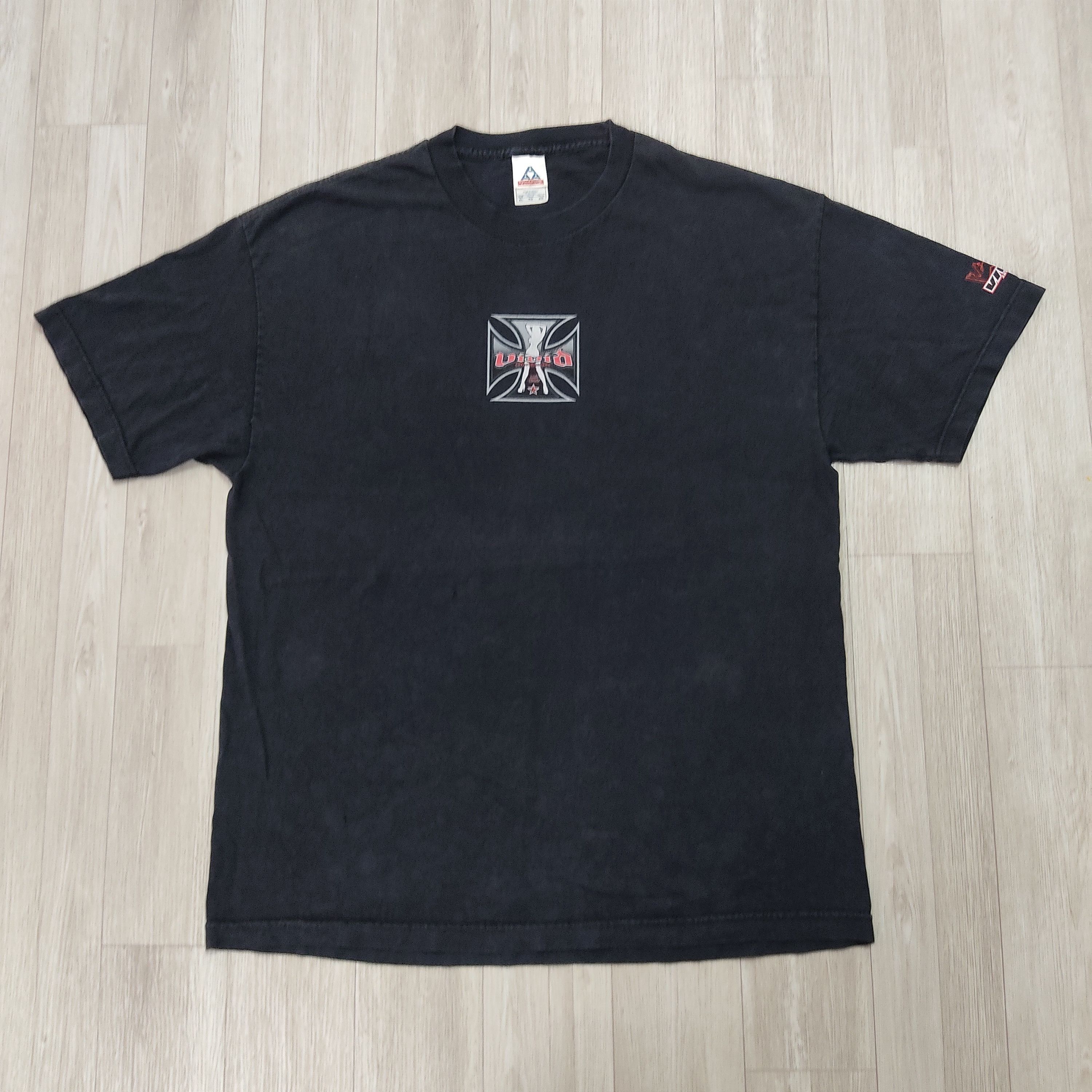 Vintage Vtg VIVID ADULT ENTERTAINMENT Big Cross Distressed T-shirt Size US XL / EU 56 / 4 - 3 Thumbnail