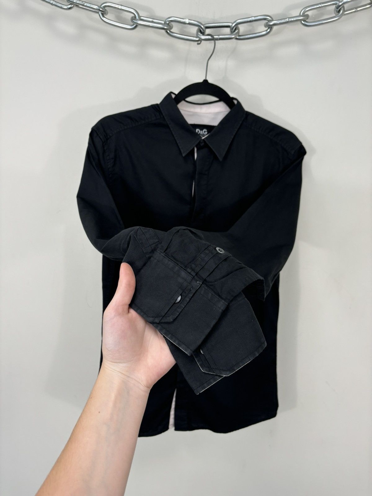 Dolce & Gabbana Vintage Dolce & Gabbana Men’s Black Luxury Button Up Shirt Size US S / EU 44-46 / 1 - 8 Thumbnail