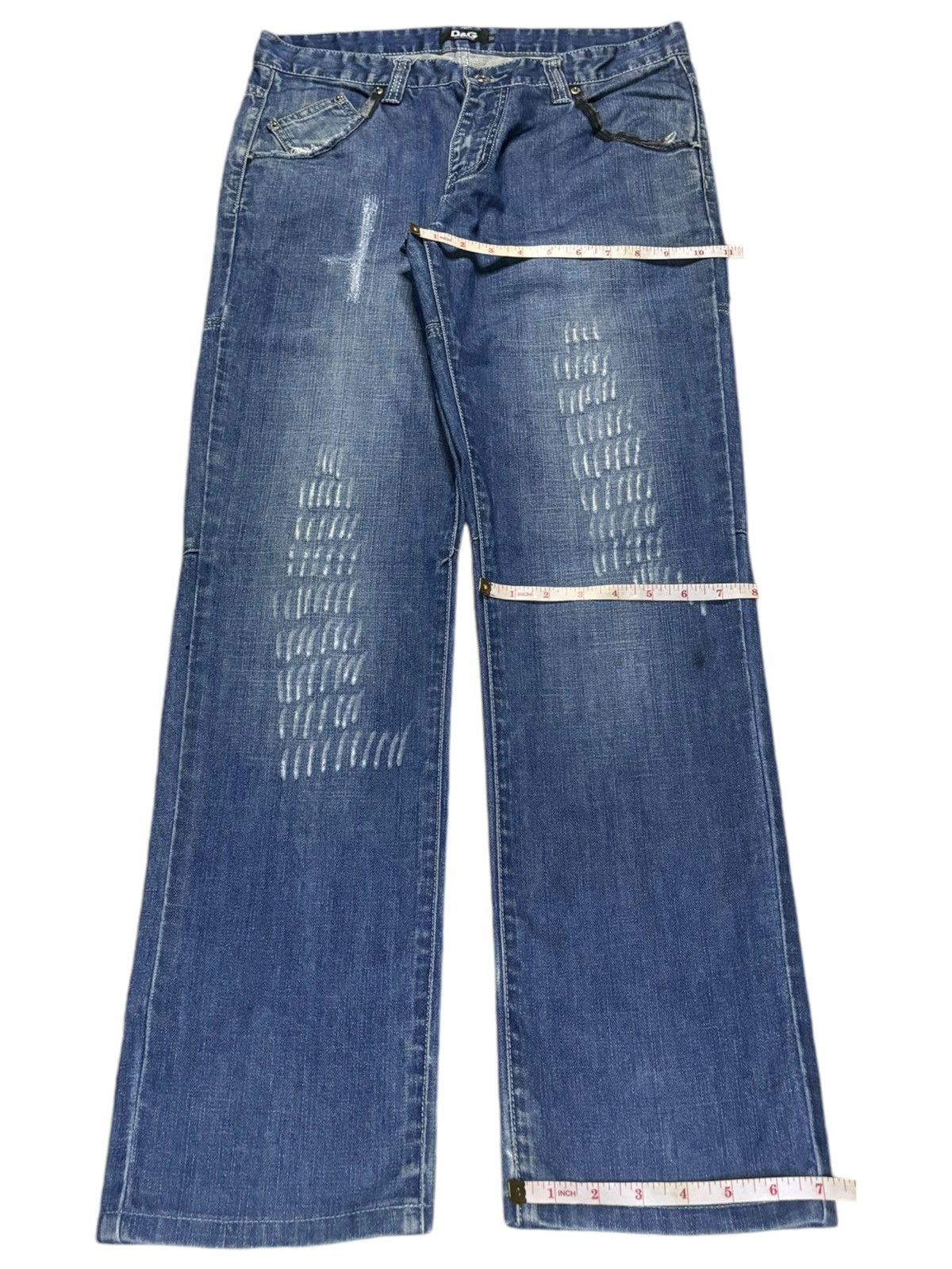 Dolce & Gabbana Vintage Dolce Gabbana Blue Wash Distressed Jeans Size US 33 - 13 Thumbnail