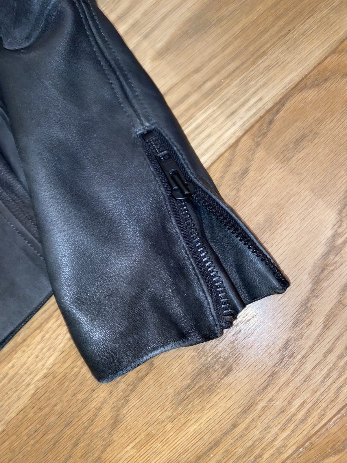 Acne Studios Acne Studios Oliver Leather Biker Jacket Grey/Black Size US M / EU 48-50 / 2 - 5 Thumbnail