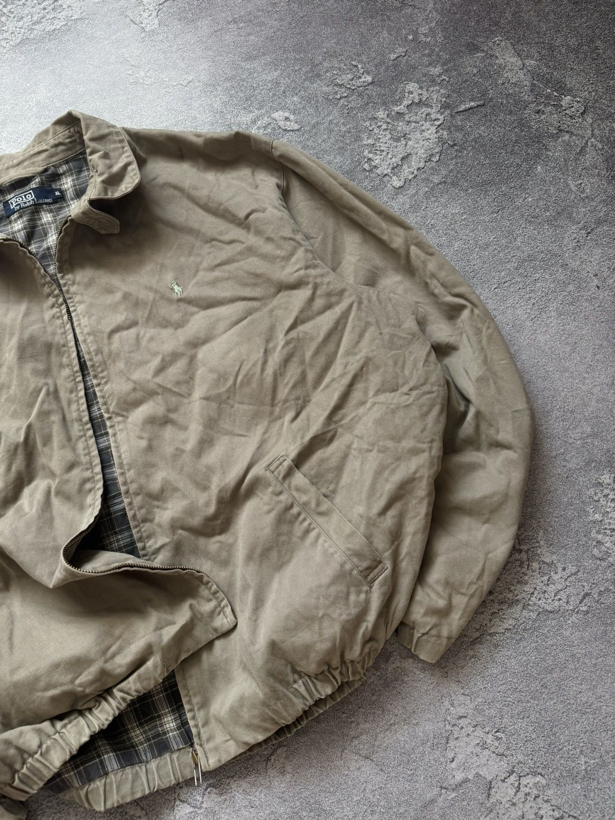 Polo Ralph Lauren × Vintage Polo Ralph Lauren XL 90s zip jacket bomber beige long sleeve Size US XL / EU 56 / 4 - 5 Thumbnail