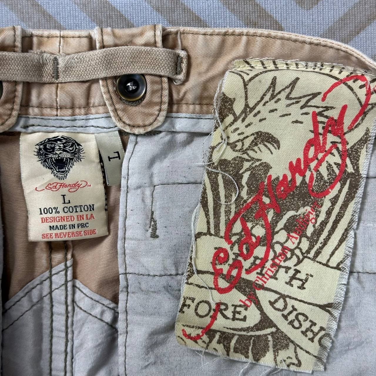 Ed Hardy × Japanese Brand Ed Hardy 6 pocket Cargo Outdoor (waist 36-37) Size US 37 - 12 Thumbnail