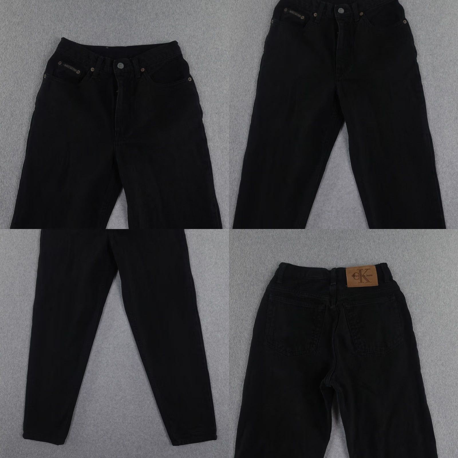 Calvin Klein CK Calvin Klein Jeans Womens 6 Jeans Tapered Regular Black 5-Pocket Denim Cotton Vintage 90s Womens Jeans Size 28" / US 6 / IT 42 - 9 Thumbnail