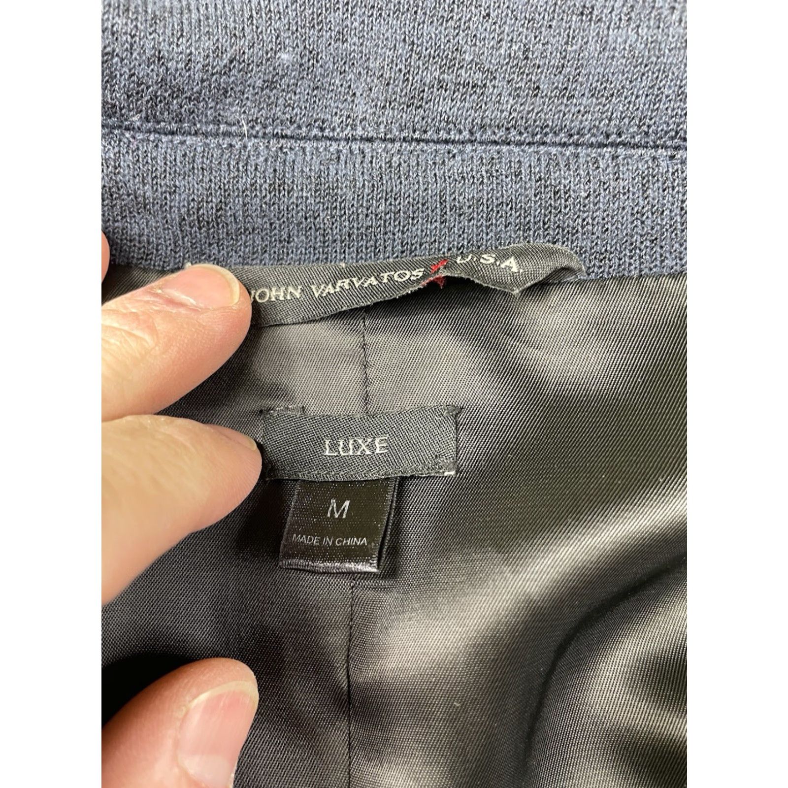 John Varvatos John Varvatos USA Luxe Blue Knit Cotton Wool Blazer Sport Coat Jacket M Men Medium Blue Knit Blazer Size 40R - 3 Thumbnail
