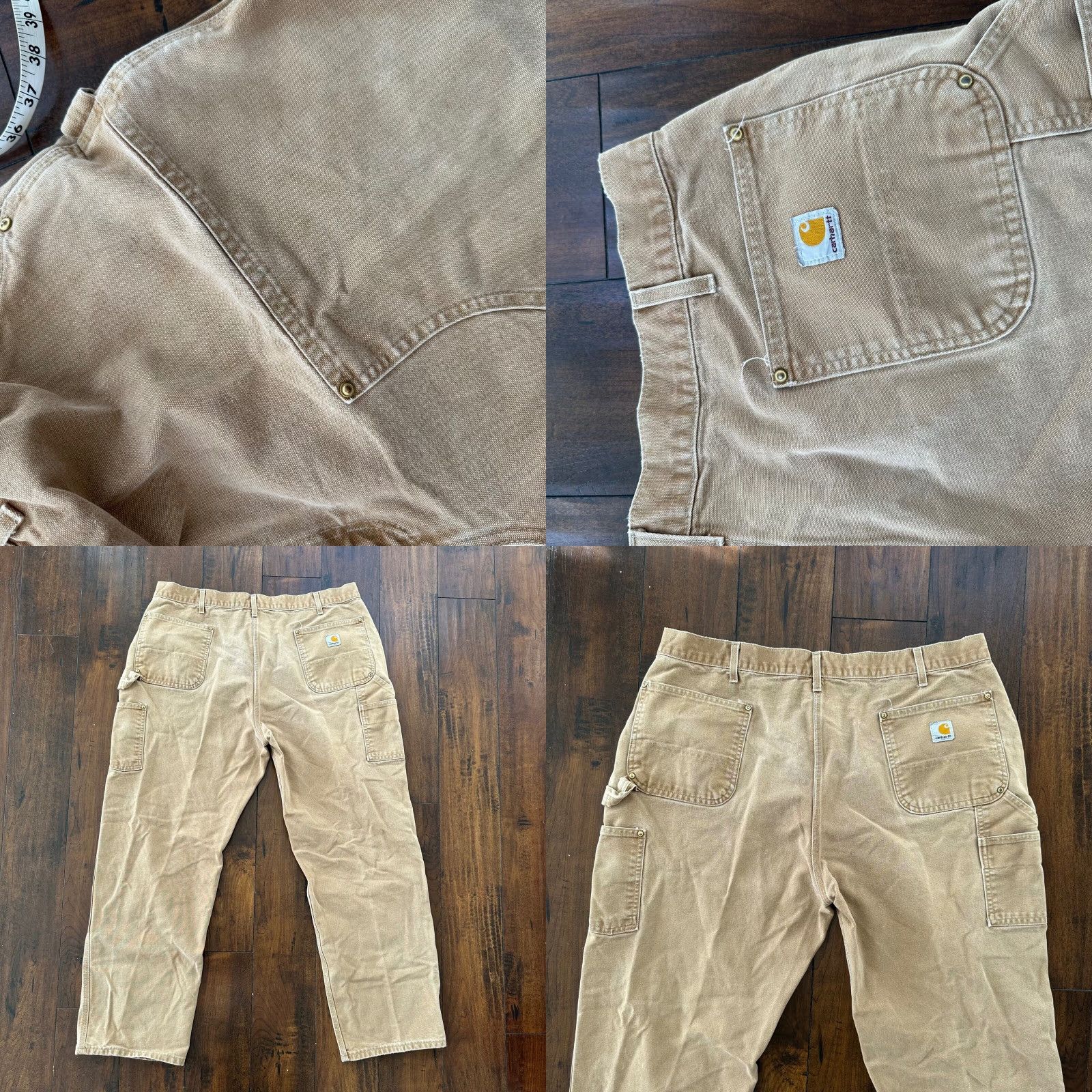 Carhartt VTG Carhartt Thrashed Double Knee Work Dungaree Pants Brown 42x32 USA Men Carhartt Carpenter 90s Size US 42 / EU 58 - 8 Thumbnail