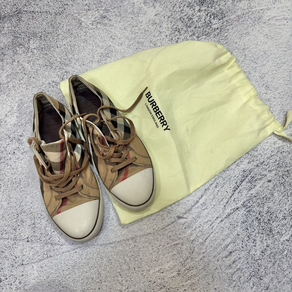 Burberry × Designer Burberry Nova Check Canvas Leather Sneakers US11.5 UK10.5 Size US 11.5 / EU 44-45 - 16 Thumbnail