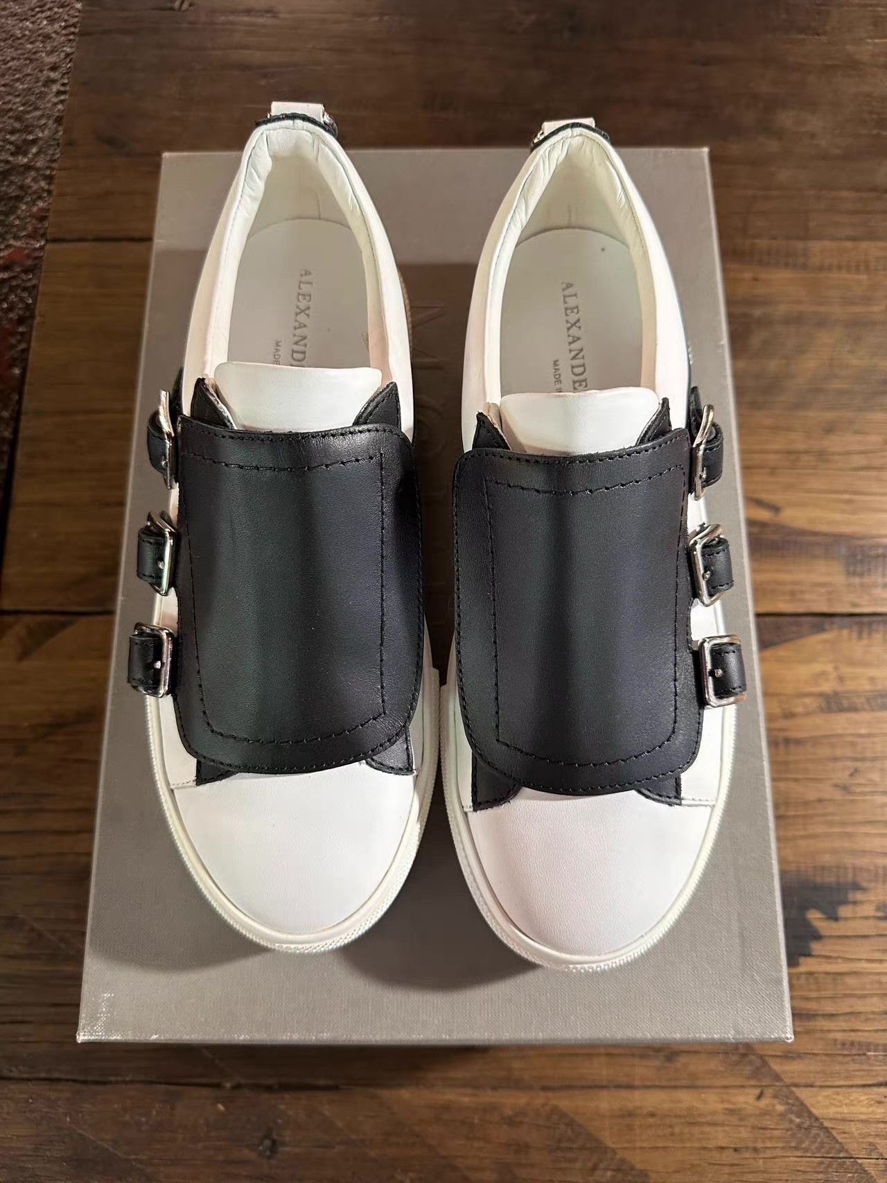 Alexander McQueen Alexander McQueen 16SS Three‑Strap Low‑Top Sneakers Ｑ25 Size US 7.5 / IT 37.5 - 3 Thumbnail