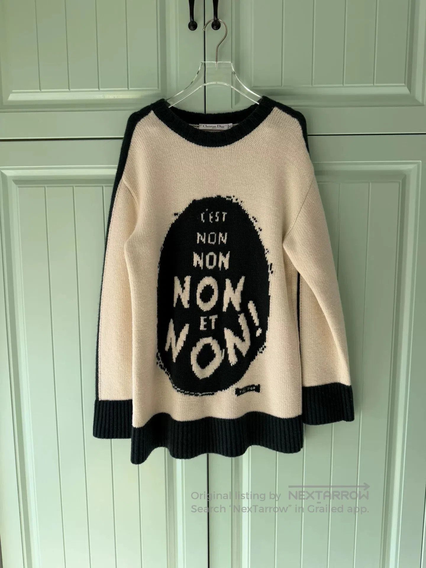 Dior Colorblock Logo Wool Cashmere Sweater.