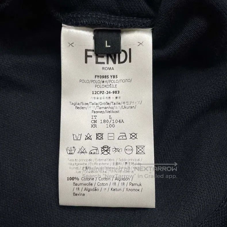 Fendi Fendi Front Letter Logo Short Sleeve Polo Shirt - Navy Blu Size US L / EU 52-54 / 3 - 6 Thumbnail