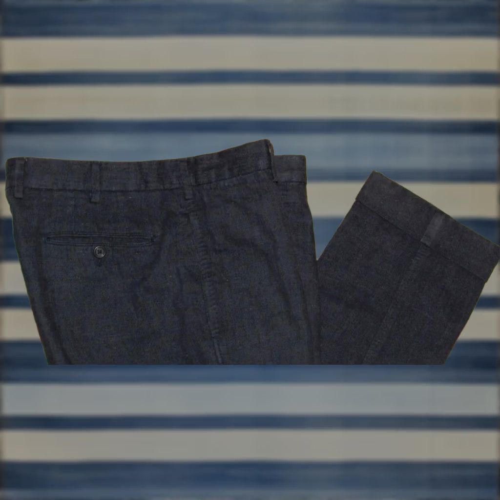 Sid Mashburn SID MASHBURN Dress Pants Dark Indigo Linen Cotton 32 x 26 Mens Size US 32 / EU 48 - 1 Thumbnail