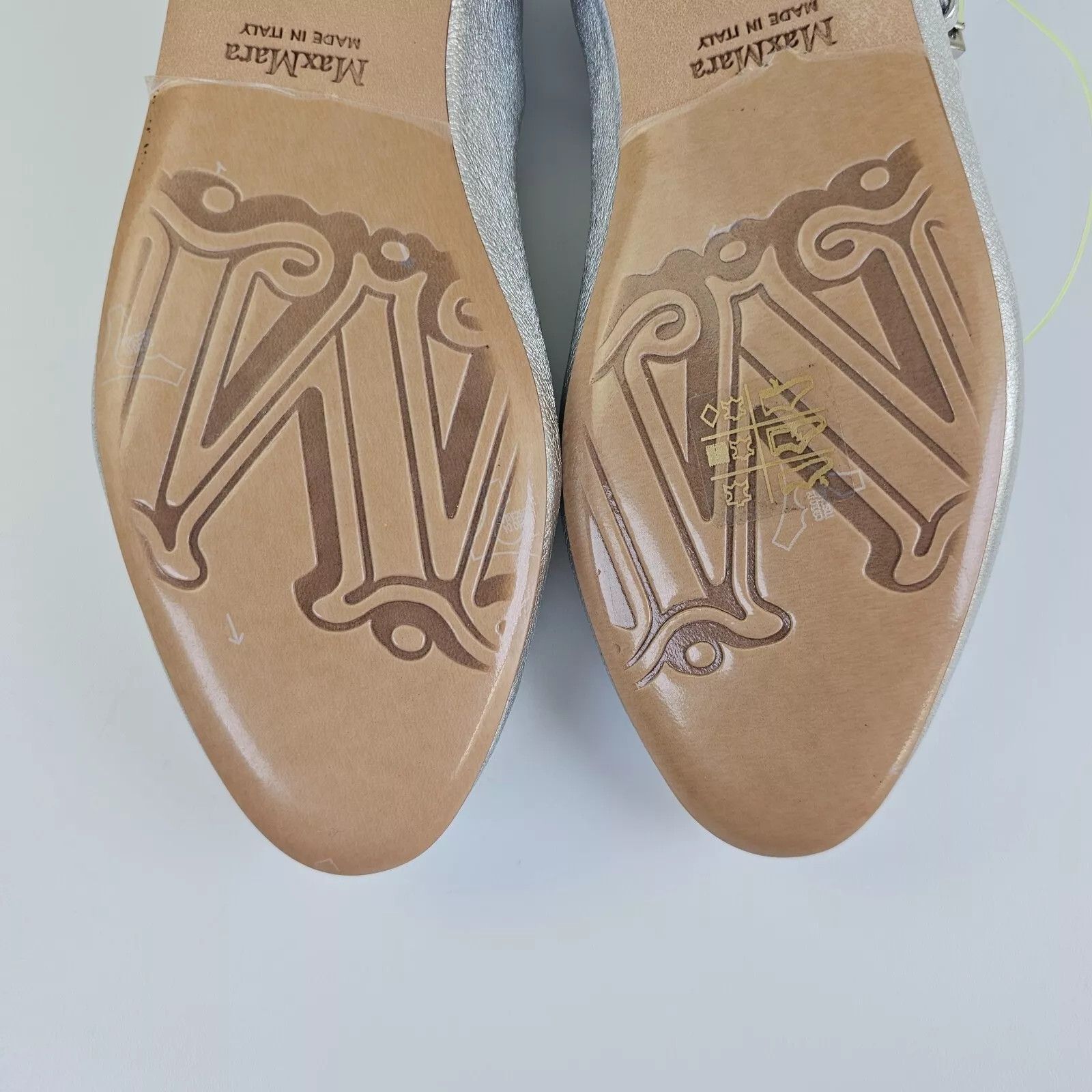 Max Mara Max Mara Silver Nappa Leather Ballet Flats New FW24 Size US 11 / IT 41 - 7 Thumbnail