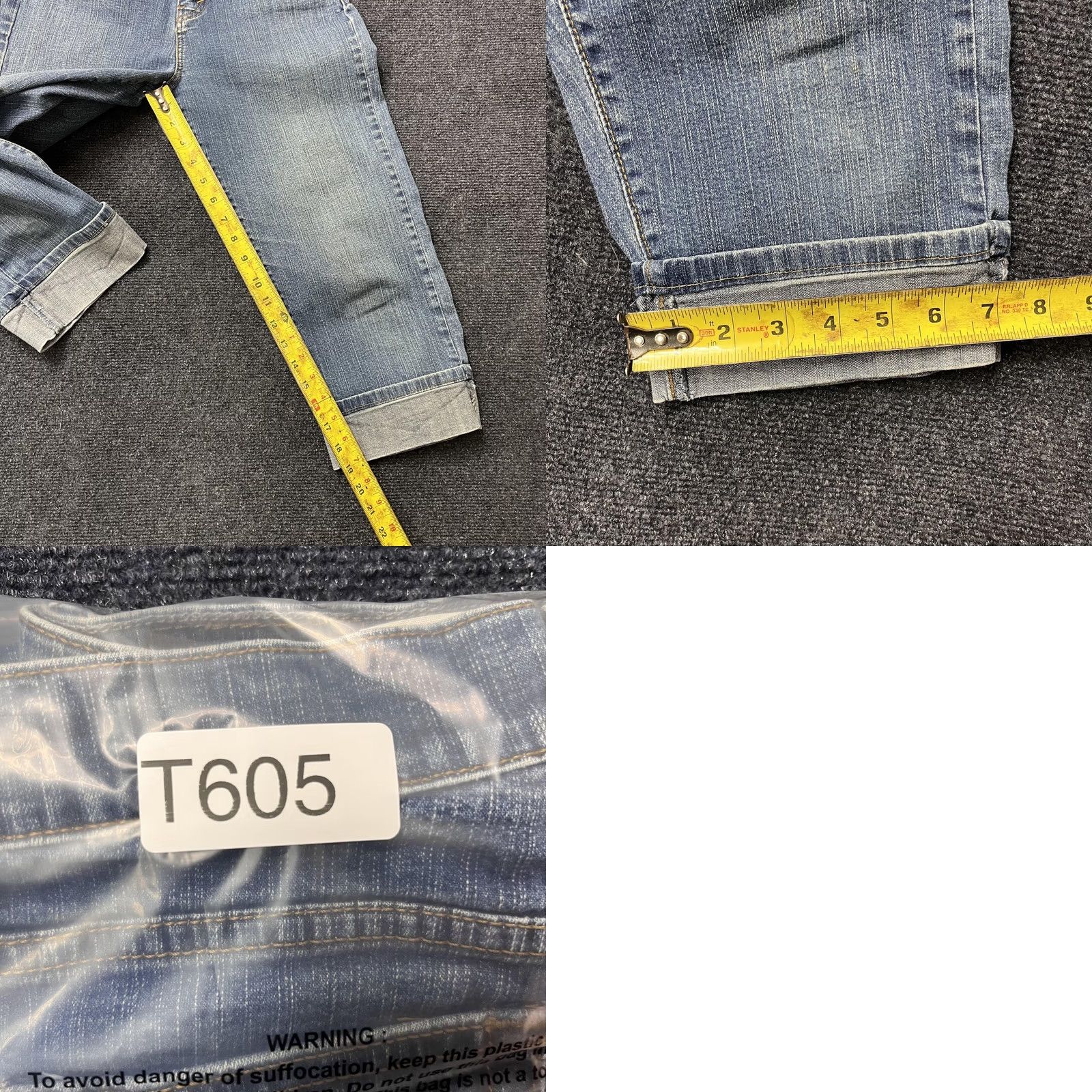 Levi's Levi's Jeans Womens 6P Light Blue Tapered Cuffed Slim Denim Stretch Size 28" / US 6 / IT 42 - 8 Thumbnail