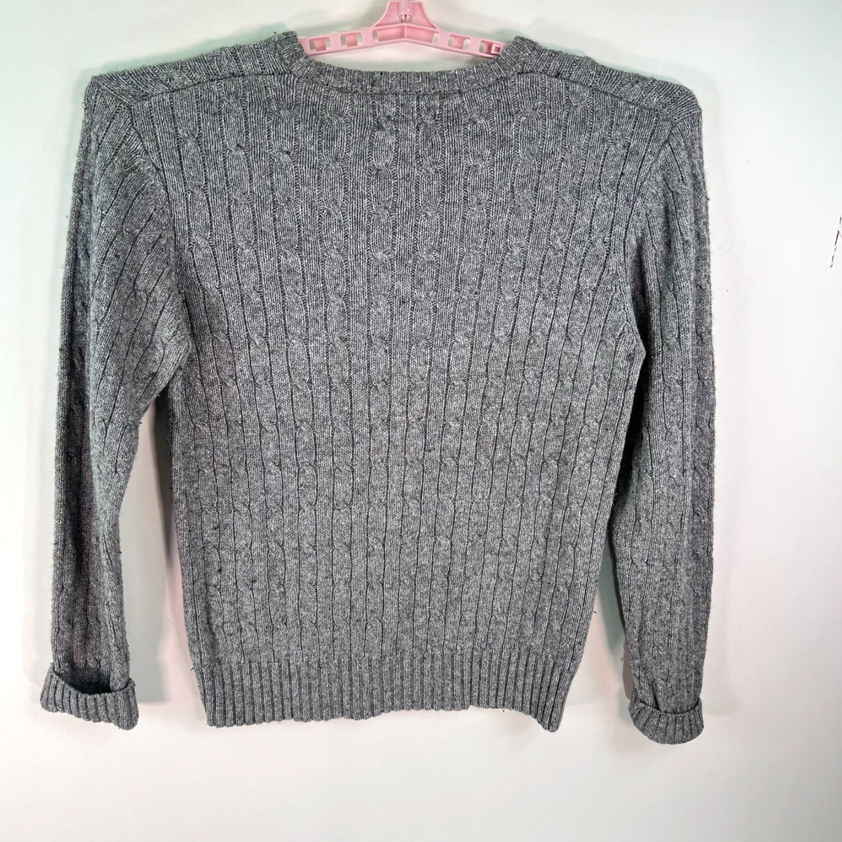 Vintage Aéropostale Mens Knitted Wool Blend Sweater Large L Gray Crew Neck Pullover Long Sleeve Breathable Logo Vintage No Size US L / EU 52-54 / 3 - 2 Thumbnail