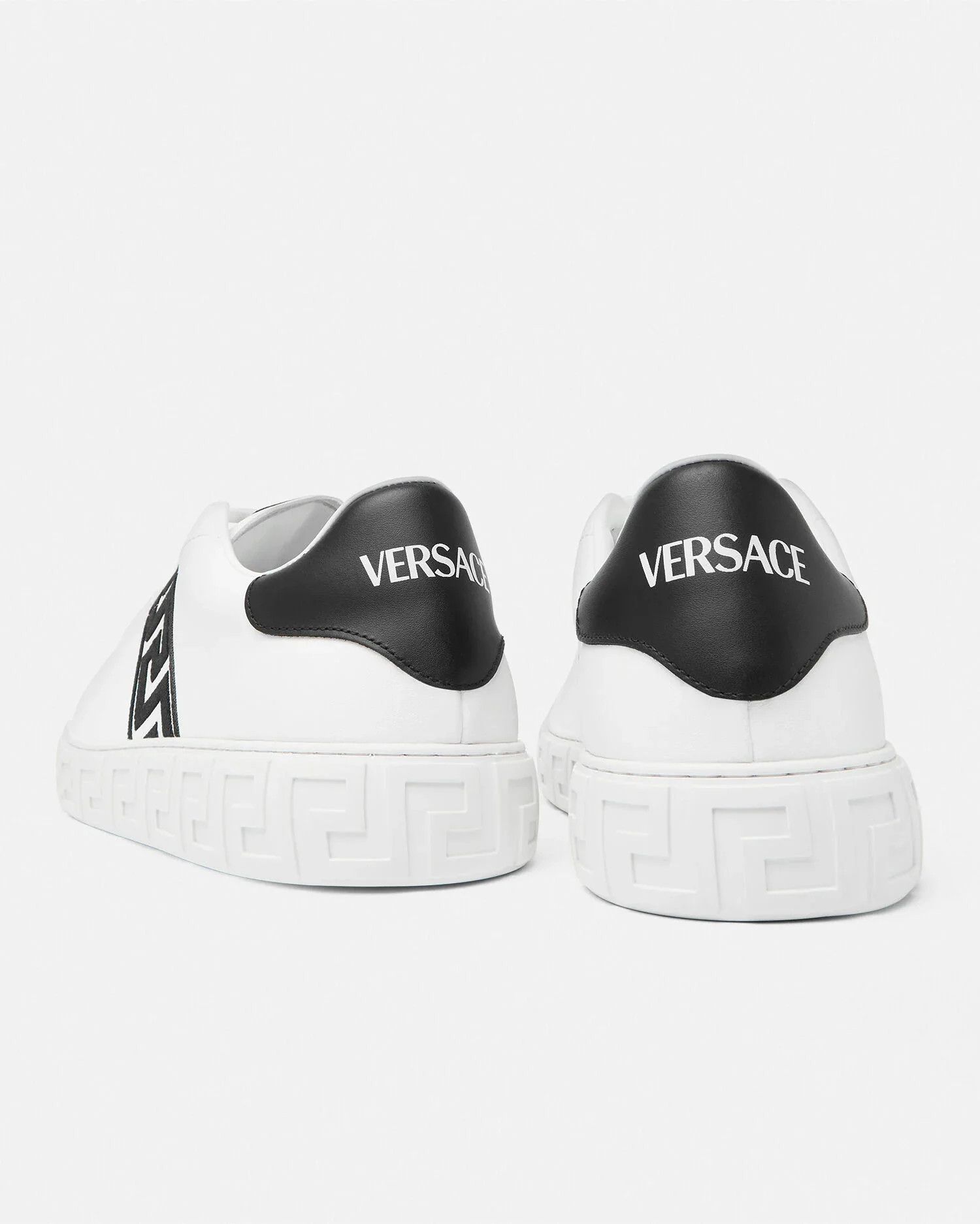 Versace os11x0326 Embroidered Greca Sneakers in White/Black Size US 8 / EU 41 - 6 Thumbnail