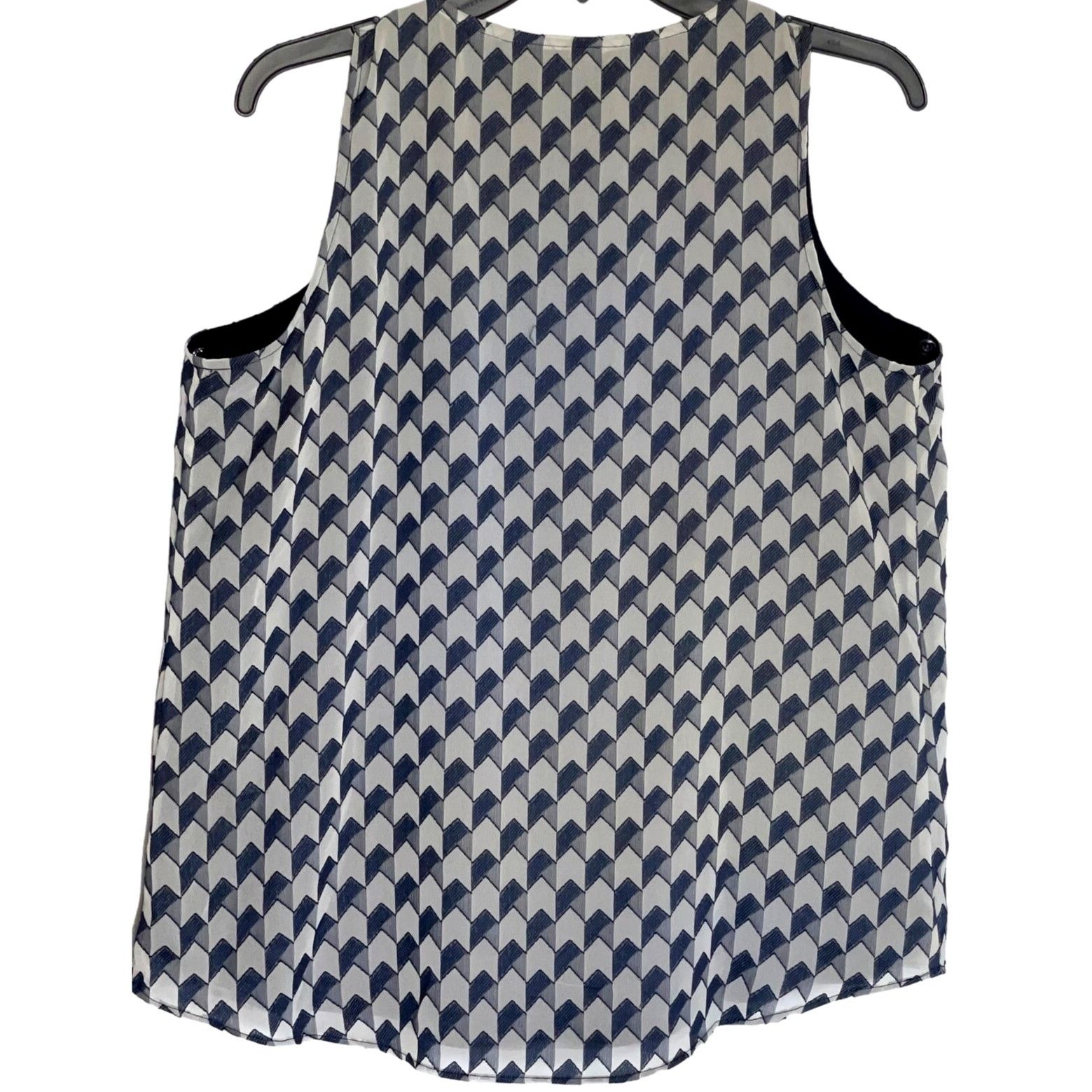 Calvin Klein Calvin Klein Geo Stripe Deep V-Neck Tank Blouse Navy Medium Size M / US 6-8 / IT 42-44 - 2 Thumbnail