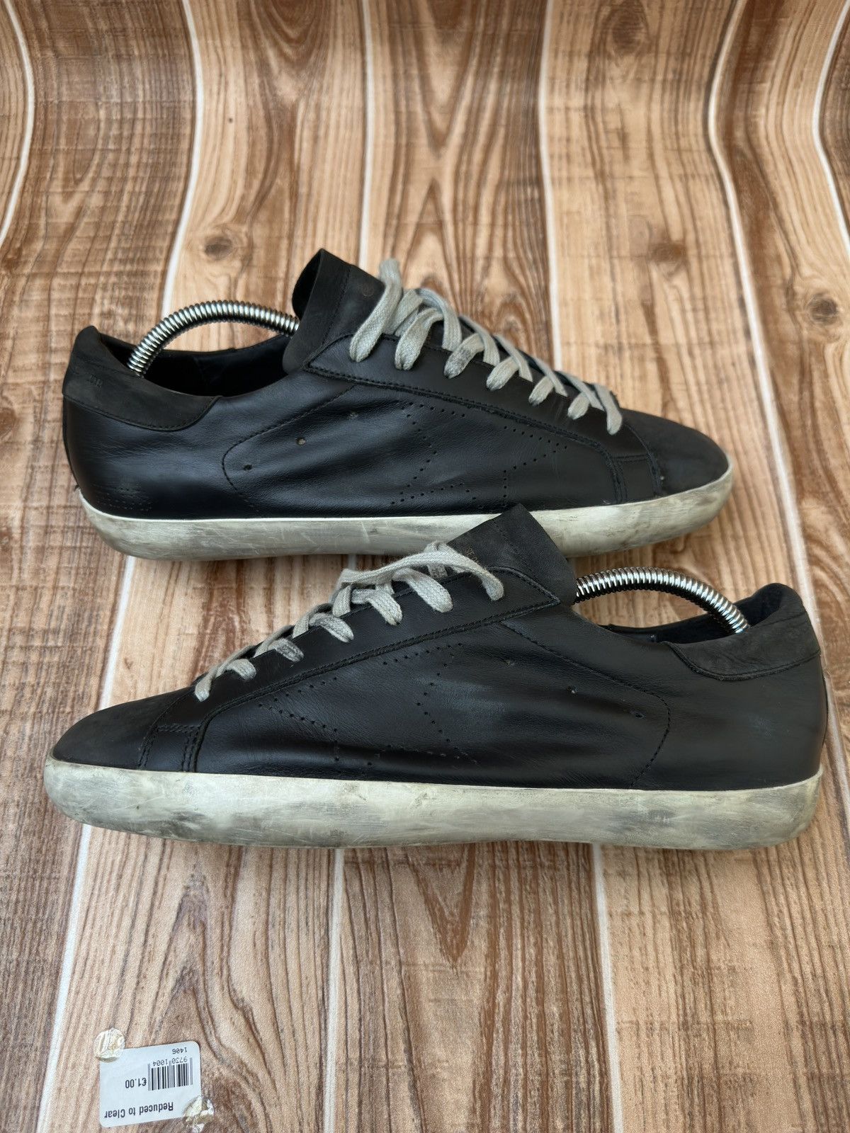 Golden Goose Golden Goose Superstar Black Leather Suede Lowtop Sneaks Size US 9 / EU 42 - 9 Thumbnail
