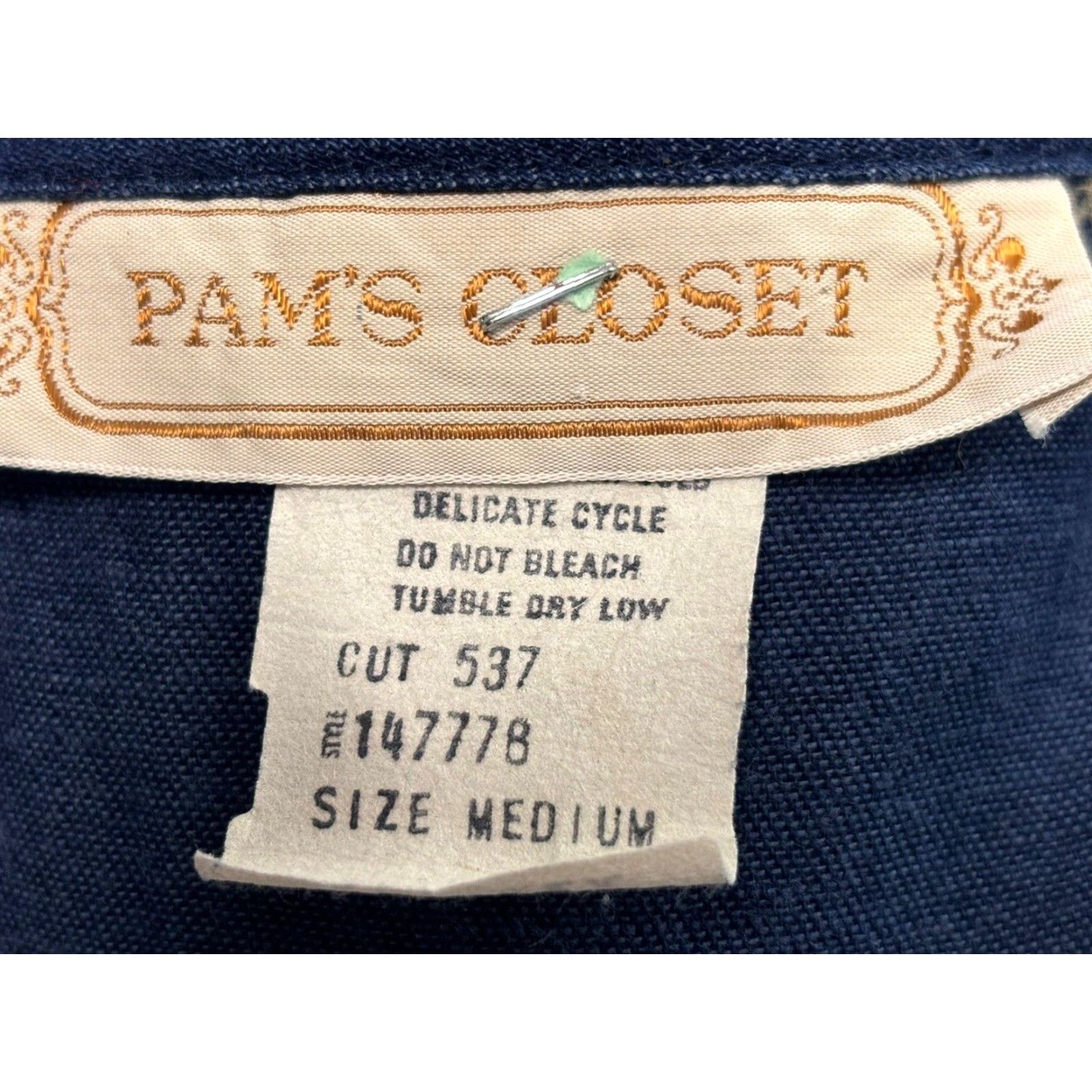 Denime VINTAGE Pam’s Closet Denim Chambray Jumper Dress Womens Medium Blue 1990s Made in USA Button Side Size M / US 6-8 / IT 42-44 - 6 Thumbnail