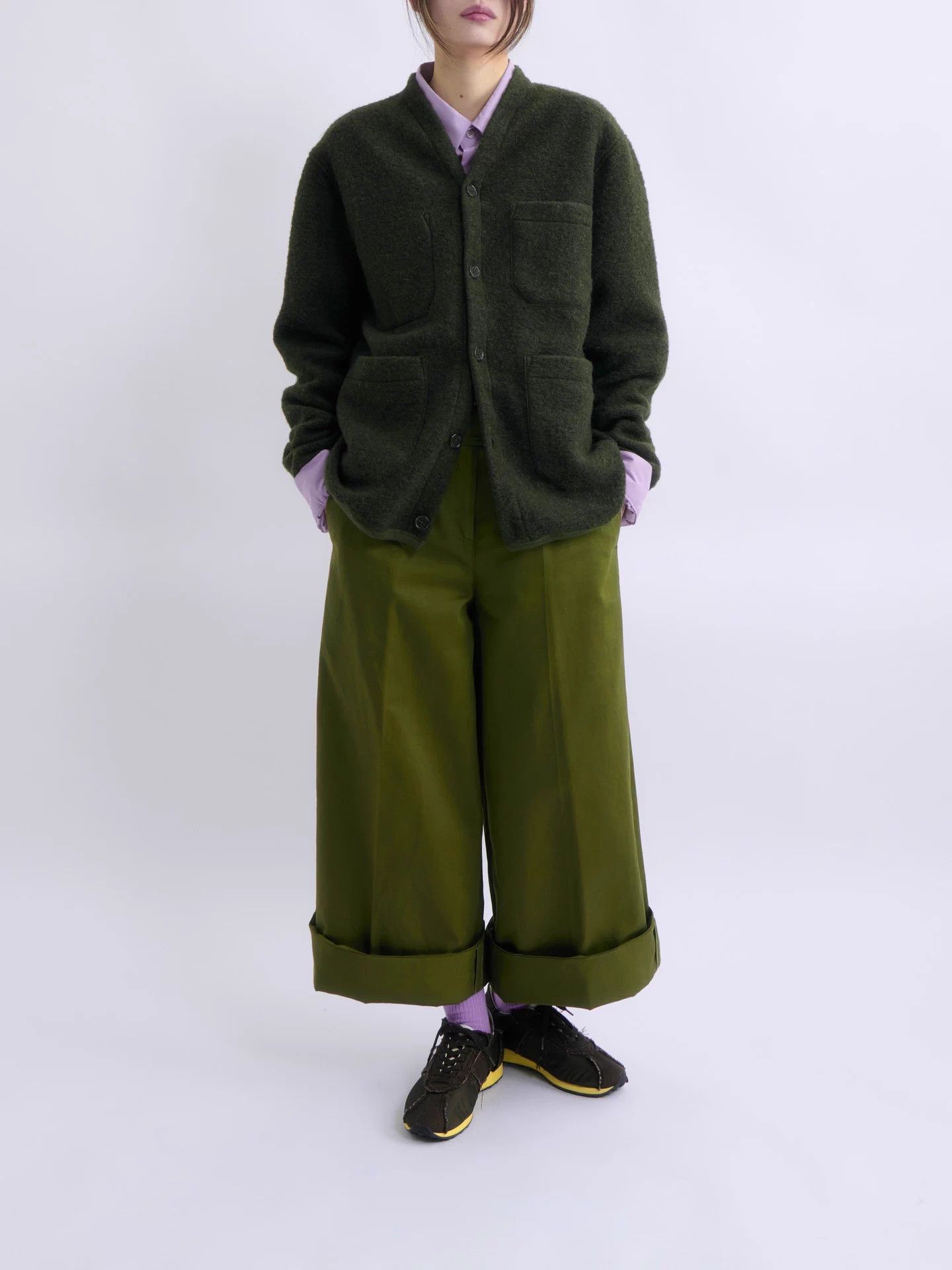 Other UNIVERSAL WORKS Moss Green Oversized Wool Cardigan Size M / US 6-8 / IT 42-44 - 5 Thumbnail