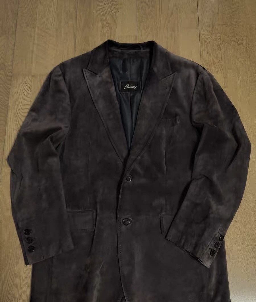 Brioni Brioni Purple Suede/Sheepskin Leather Blazer Size US L / EU 52-54 / 3 - 1 Thumbnail