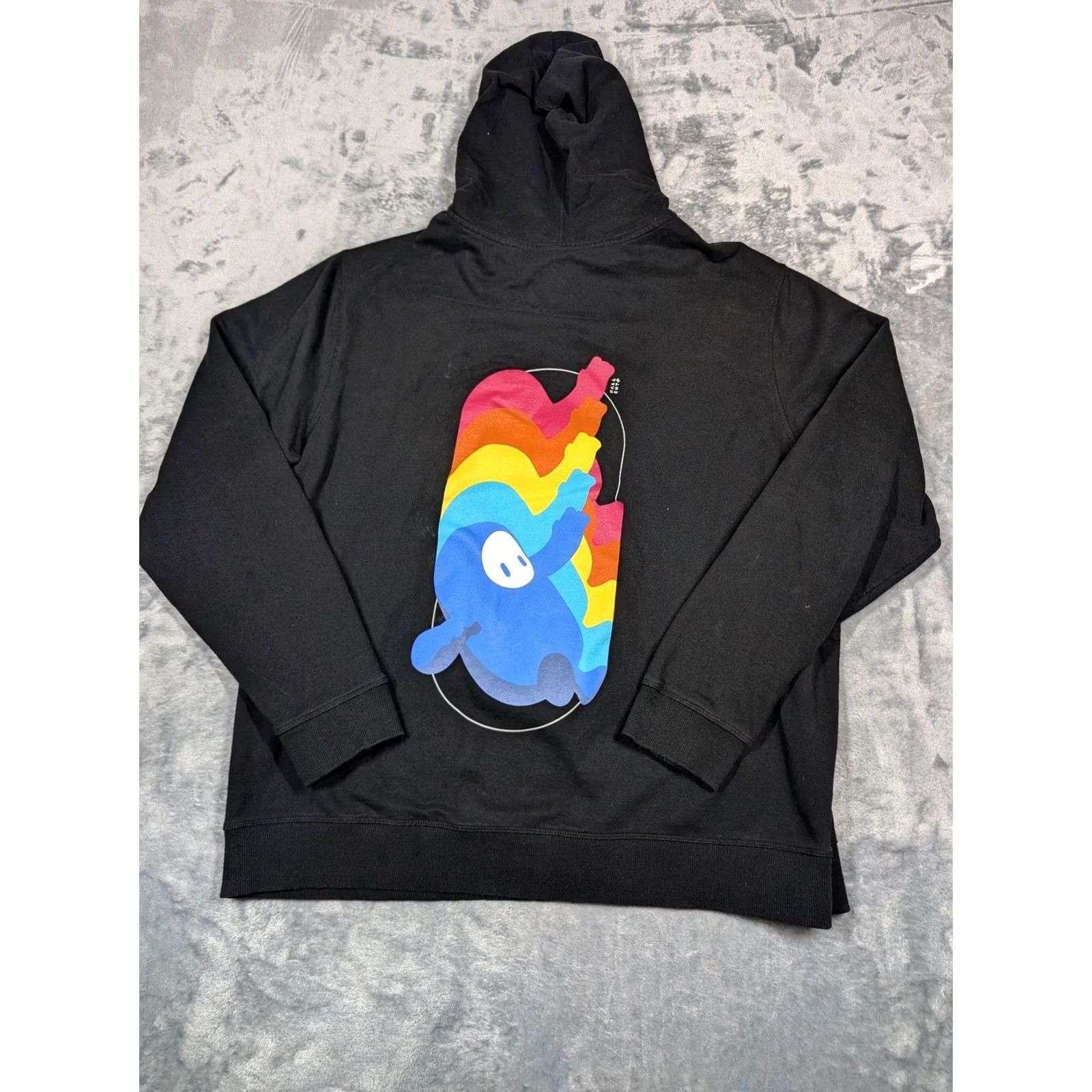 Rainbow Fall Guys Hoodie Mens XXL Black Full Zip Rainbow Graphic Video Game Gamer 2022 Size US XXL / EU 58 / 5 - 6 Thumbnail