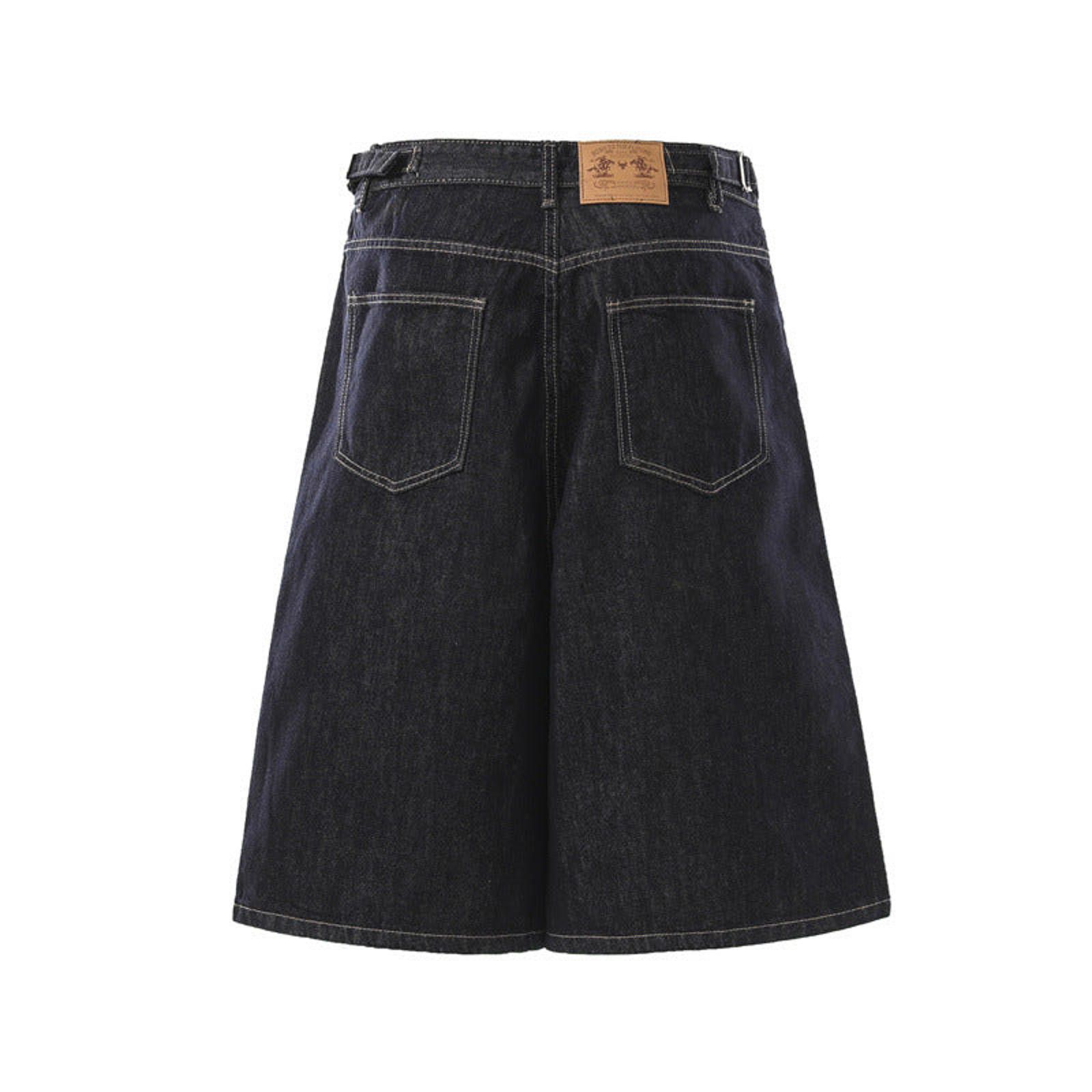 Jean Raw Black Button-Fly A-Line Wide-Leg Denim Shorts Size US 32 / EU 48 - 2 Thumbnail