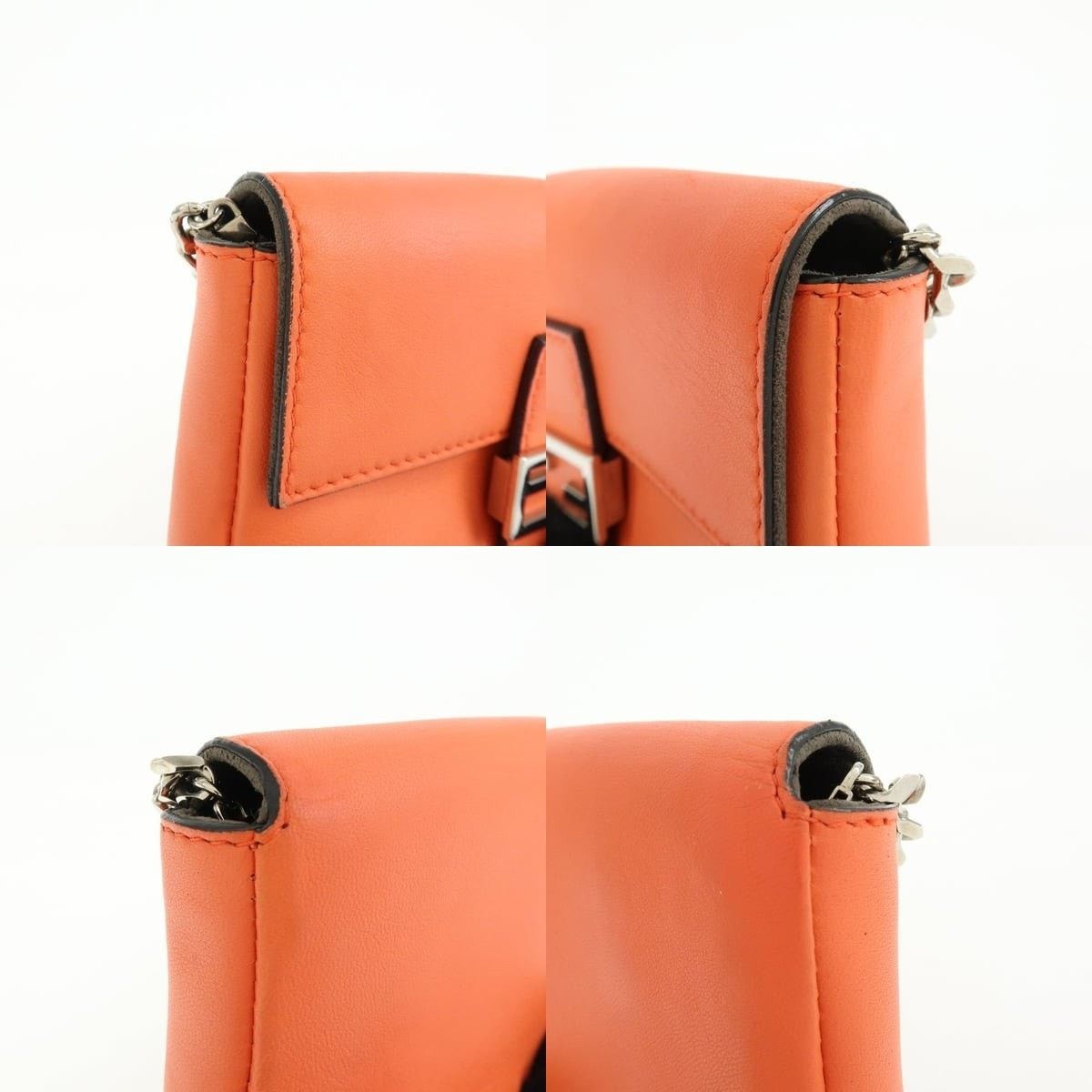 Fendi Fendi Micro Baguette Calfskin Crossbody Bag Orange Size ONE SIZE - 6 Thumbnail