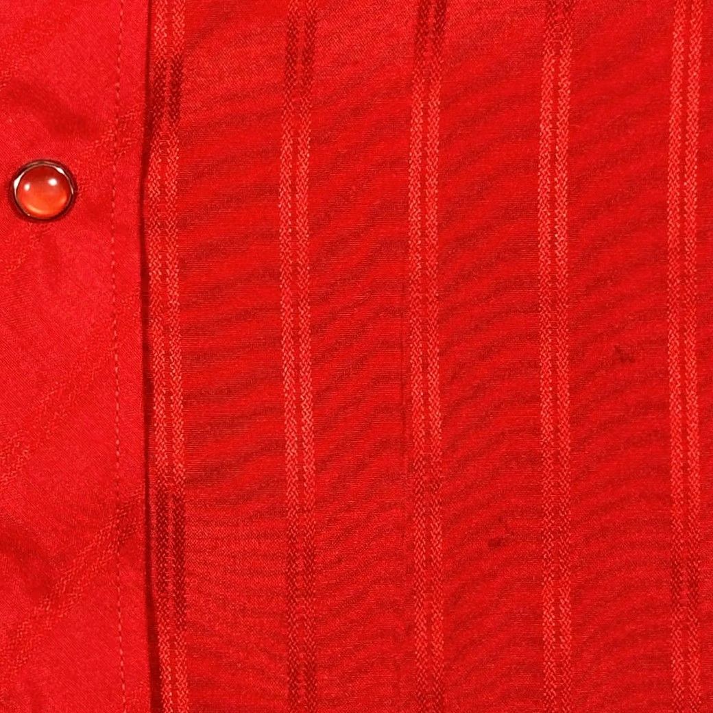 Vintage VINTAGE White Horse Western Shirt Men Large Red Striped Sheen Cowboy 90s Button-Up Snap-Front Long Sleeve Chest 23 Size US L / EU 52-54 / 3 - 7 Thumbnail