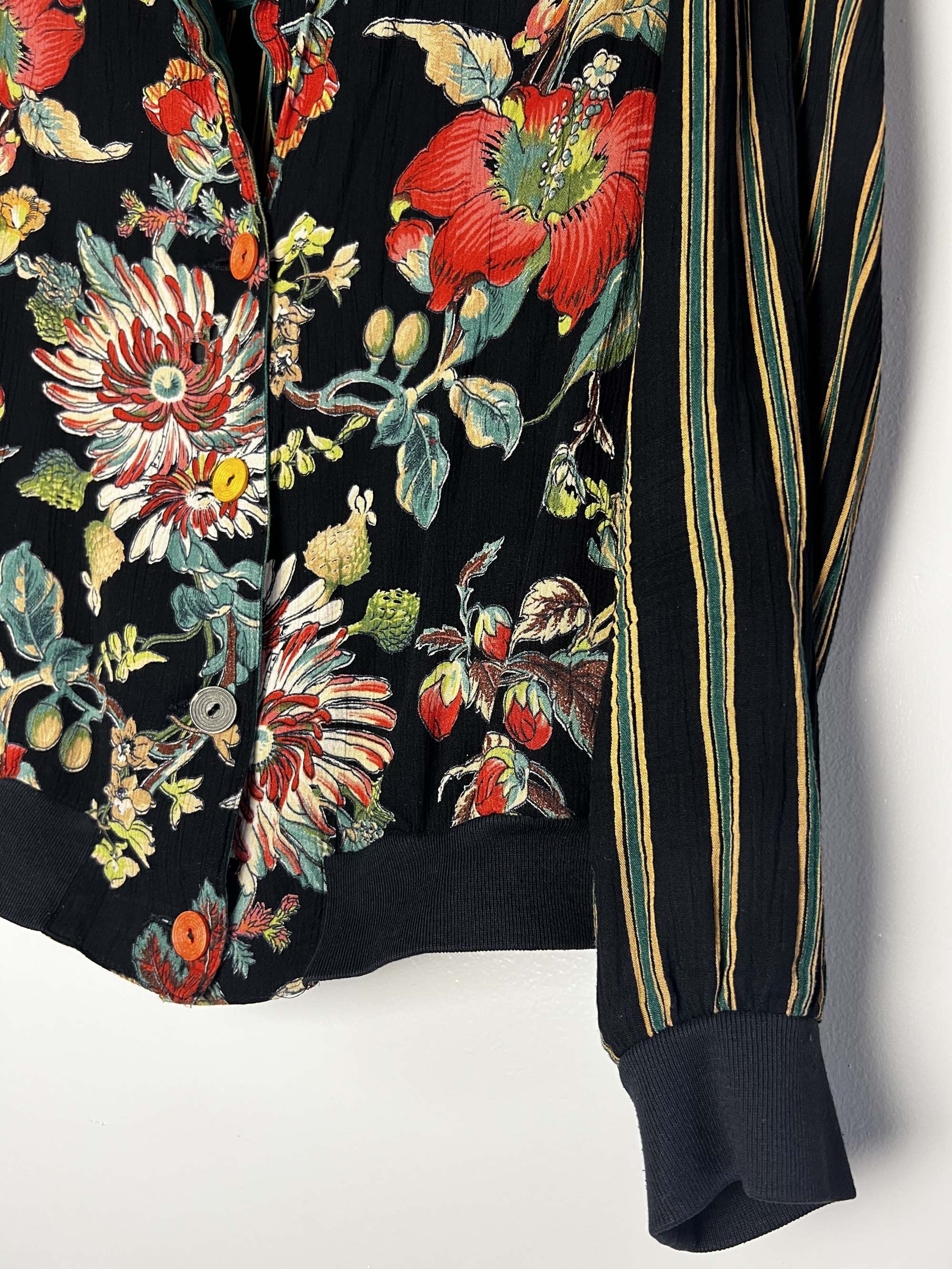 Vintage Vintage 1990's Carole Little Petites Stripe + Floral Jacket Size M / US 6-8 / IT 42-44 - 4 Thumbnail