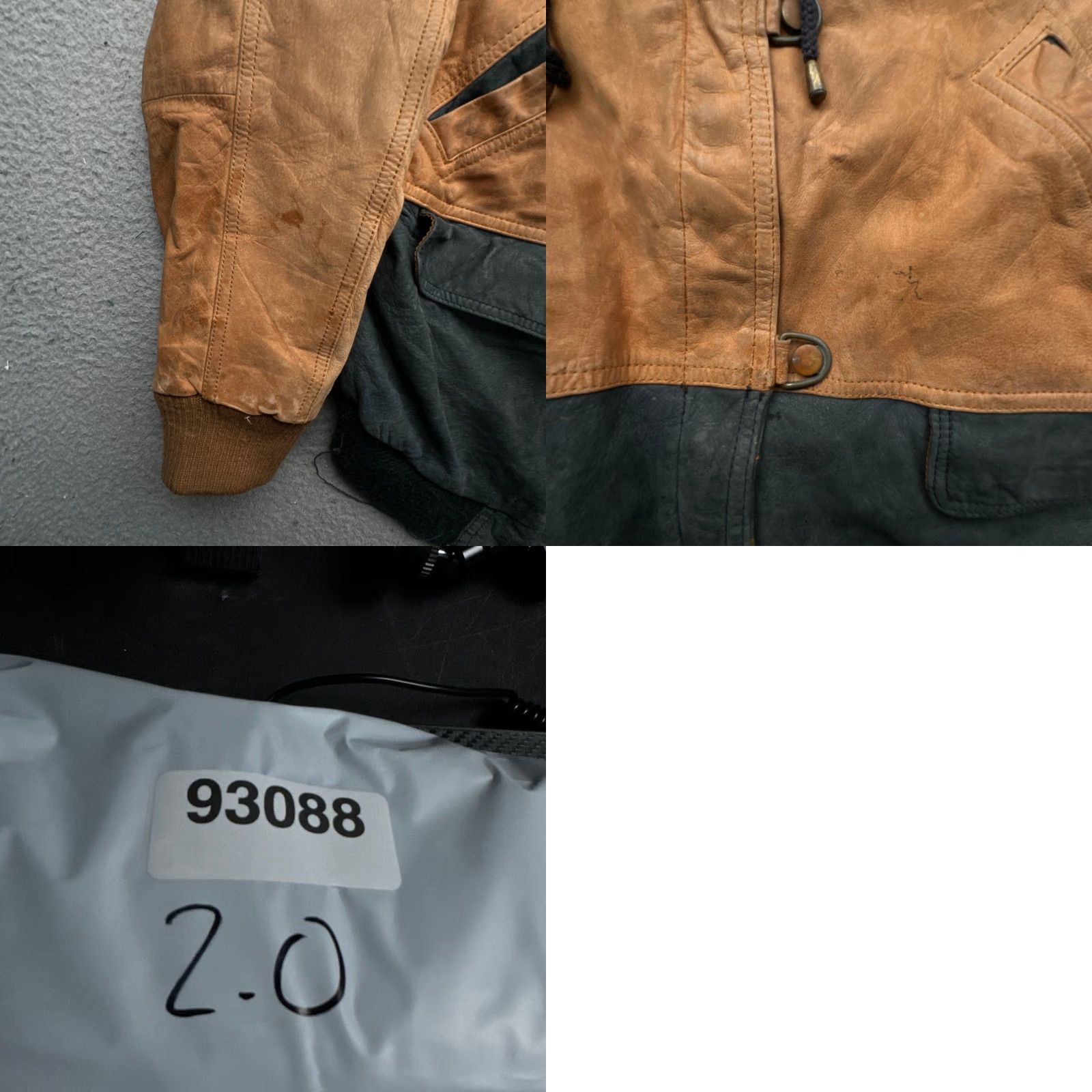 Vintage VINTAGE Brandon Thomas Bomber Jacket Two Tone Leather Small Full Zip Snap Button Men’s 90s Fall Winter Short Solid Size US S / EU 44-46 / 1 - 9 Thumbnail