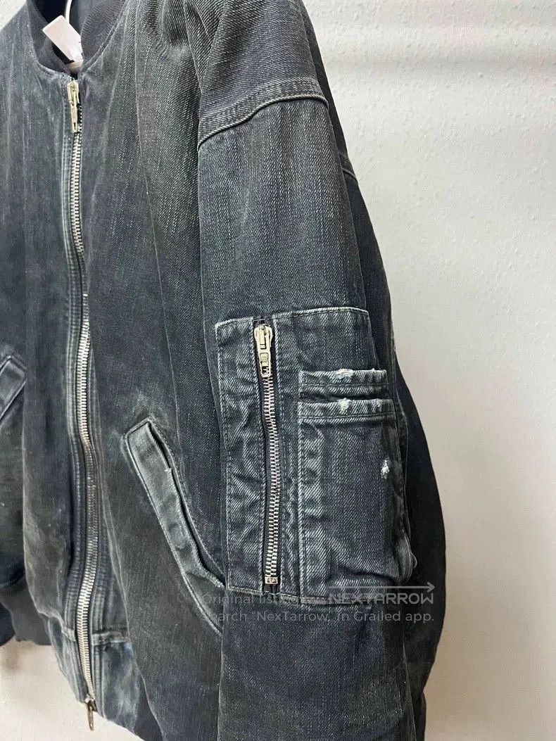 Balenciaga Balenciaga Distressed Denim Bomber Jacket. Size US S / EU 44-46 / 1 - 3 Thumbnail