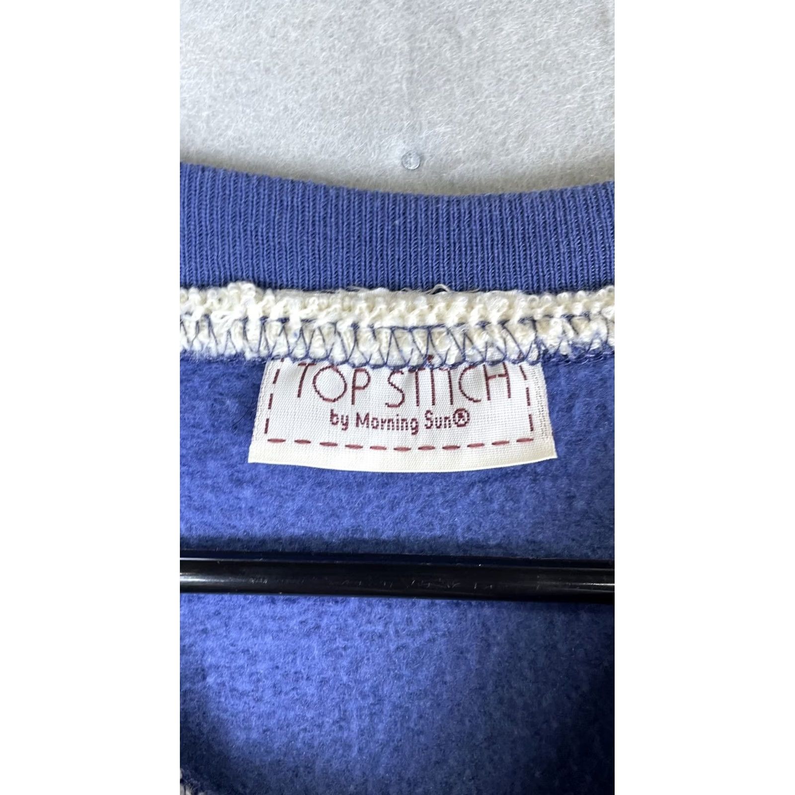 Vintage Morning Sun Sweatshirt Womens Large Blue Cat Embroidered Pullover Top Stitch Size L / US 10 / IT 46 - 3 Thumbnail