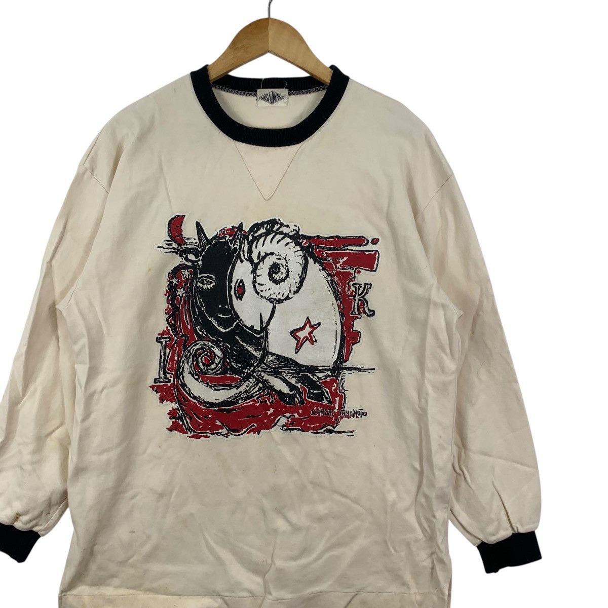 Kansai Yamamoto Vintage 80’ KANSAI YAMAMOTO IMPACT Devil Sheep Sweatshirt Size M / US 6-8 / IT 42-44 - 6 Thumbnail