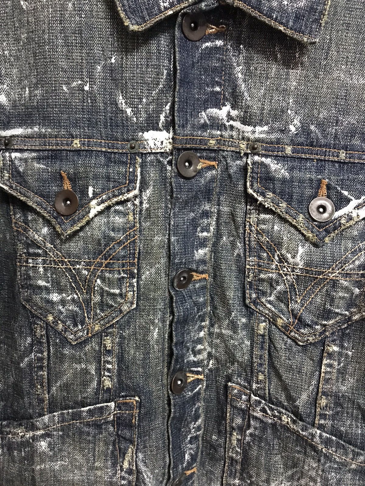 If Six Was Nine Vintage Big Shark Jeans Painted Art Denim Jacket Size US L / EU 52-54 / 3 - 3 Thumbnail