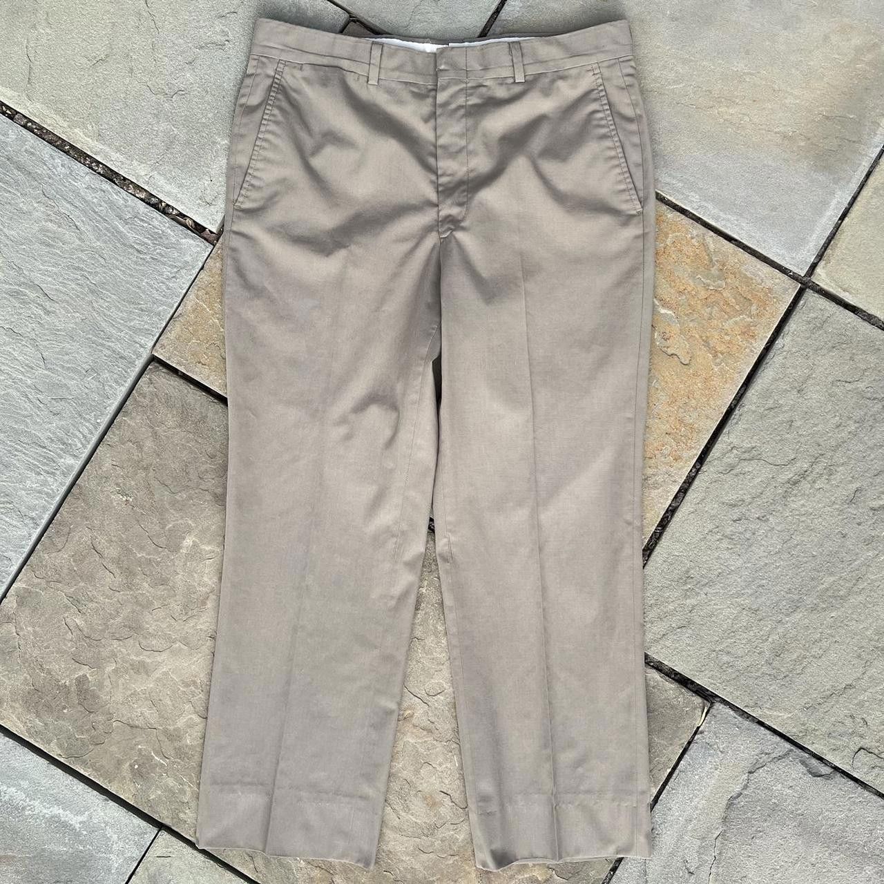 Vintage Vintage 90s Tailored Flat Front Khaki Dress Pants Size 42R - 1 Thumbnail