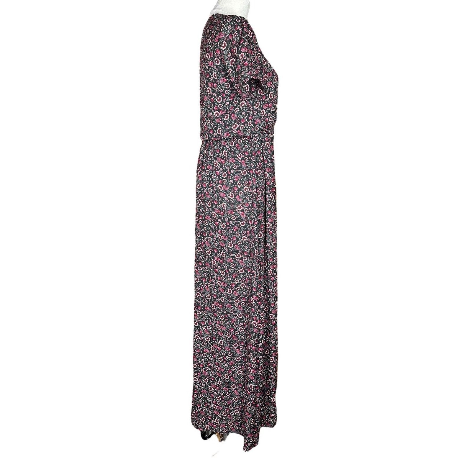 Other Miami Black Floral Print Faux Wrap Tie Maxi Dress Womens XS Size XS / US 0-2 / IT 36-38 - 9 Thumbnail