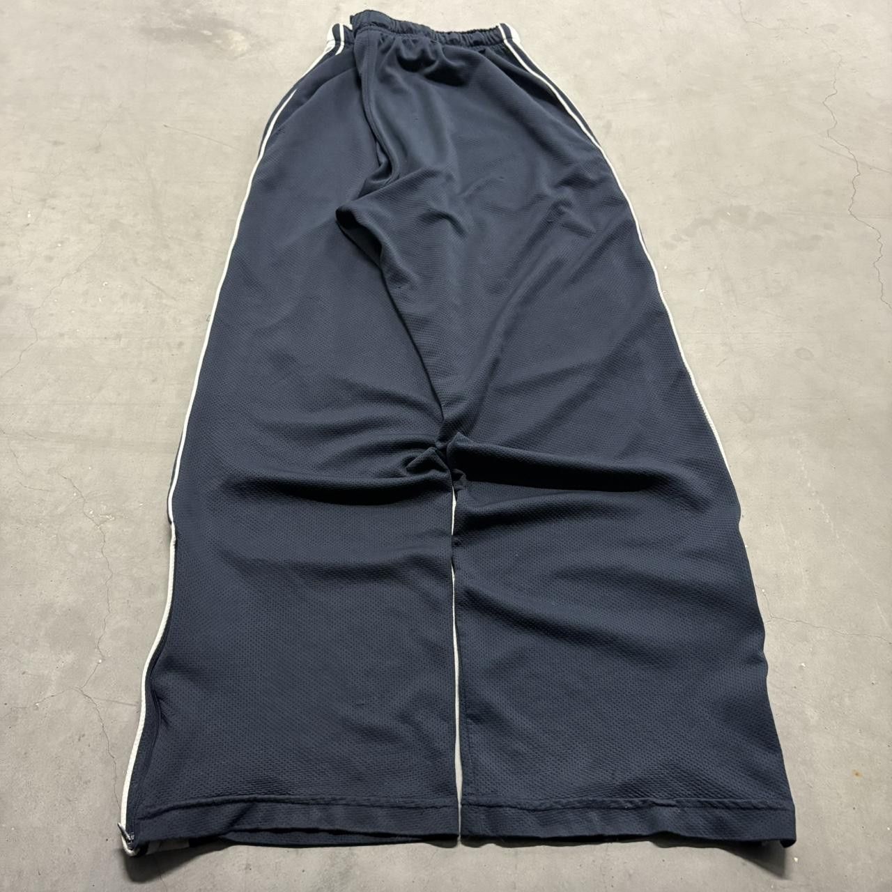 Russell Athletic Crazy Vintage Y2K/2000s Baggy Navy Blue Striped Russell TrackPants with leg Zippers! Size US 30 / EU 46 - 5 Thumbnail