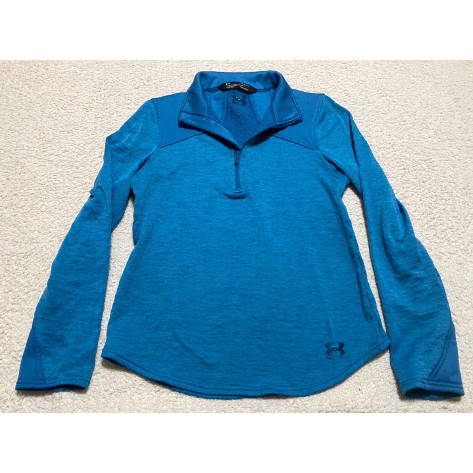 Under Armour Under Armour Sweatshirt Womens Small Long Sleeve 1/4 Zip Solid Blue Size S / US 4 / IT 40 - 2 Thumbnail
