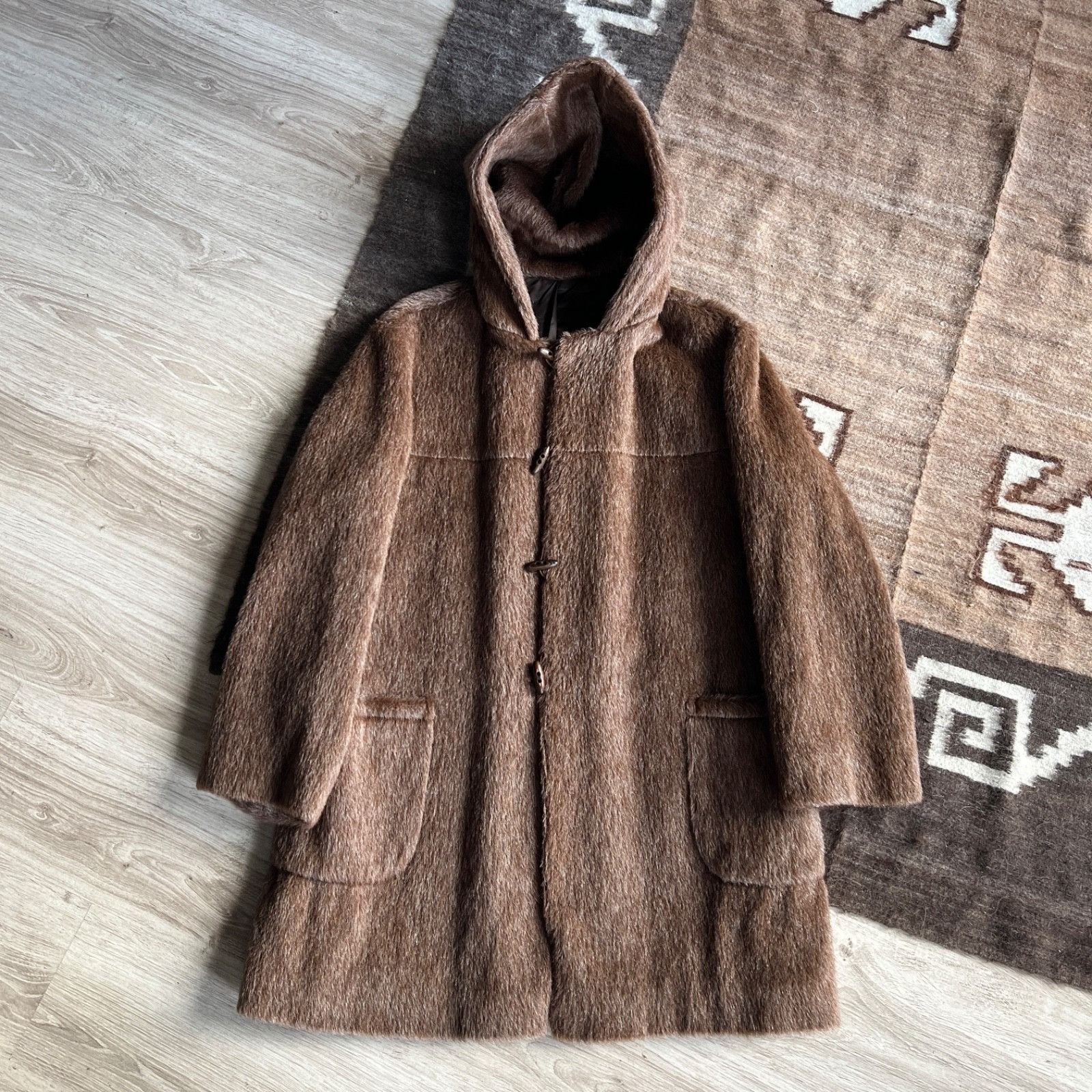 Other Peter Hahn Exclusiv Real Fur Rabbit Hooded Coat 0015BC Size L / US 10 / IT 46 - 1 Thumbnail