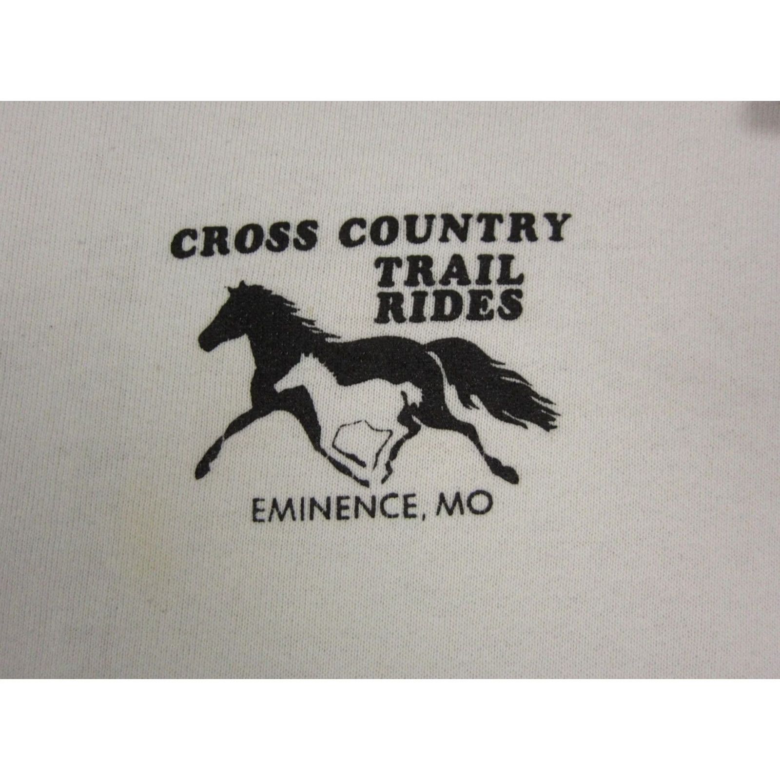 Vintage Vintage Cross Country Trail Rides Sweatshirt Mens XL White USA Made Screen Star 90s Pullover Crew Neck Long Sleeve Fleece Shirt Size US XL / EU 56 / 4 - 3 Thumbnail