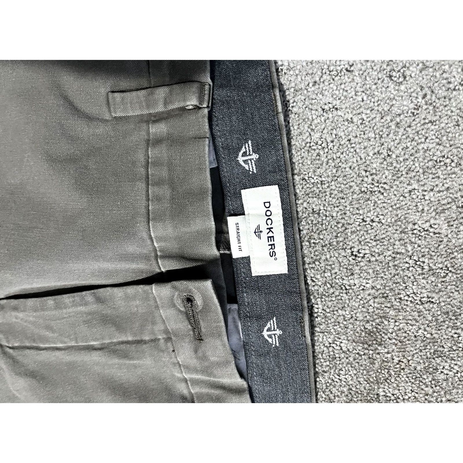 Dockers DOCKERS Pants Flat Front Straight Fit Mens 38x32 Brown Chino Distressed Cotton Belt Loops Angled Size US 38 / EU 54 - 5 Thumbnail