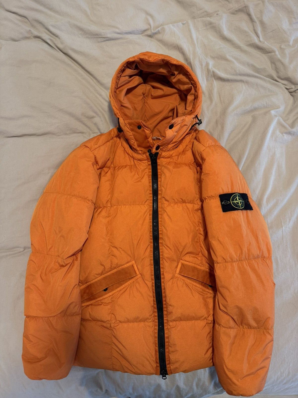 Stone Island Stone Island Orange Down Garment Dyed Crinkle Reps Jacket Size US M / EU 48-50 / 2 - 1 Thumbnail