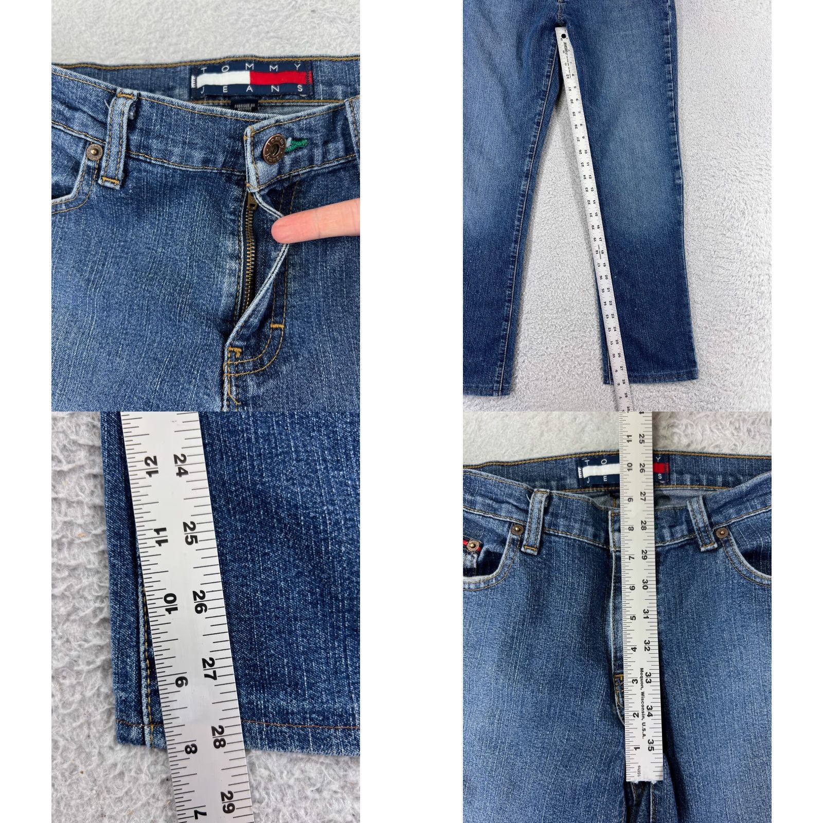Tommy Hilfiger Tommy Hilfiger Pants Womens 11 Blue Denim Jeans Straight Mid Rise Cotton Blend Size 32" / US 10 / IT 46 - 8 Thumbnail