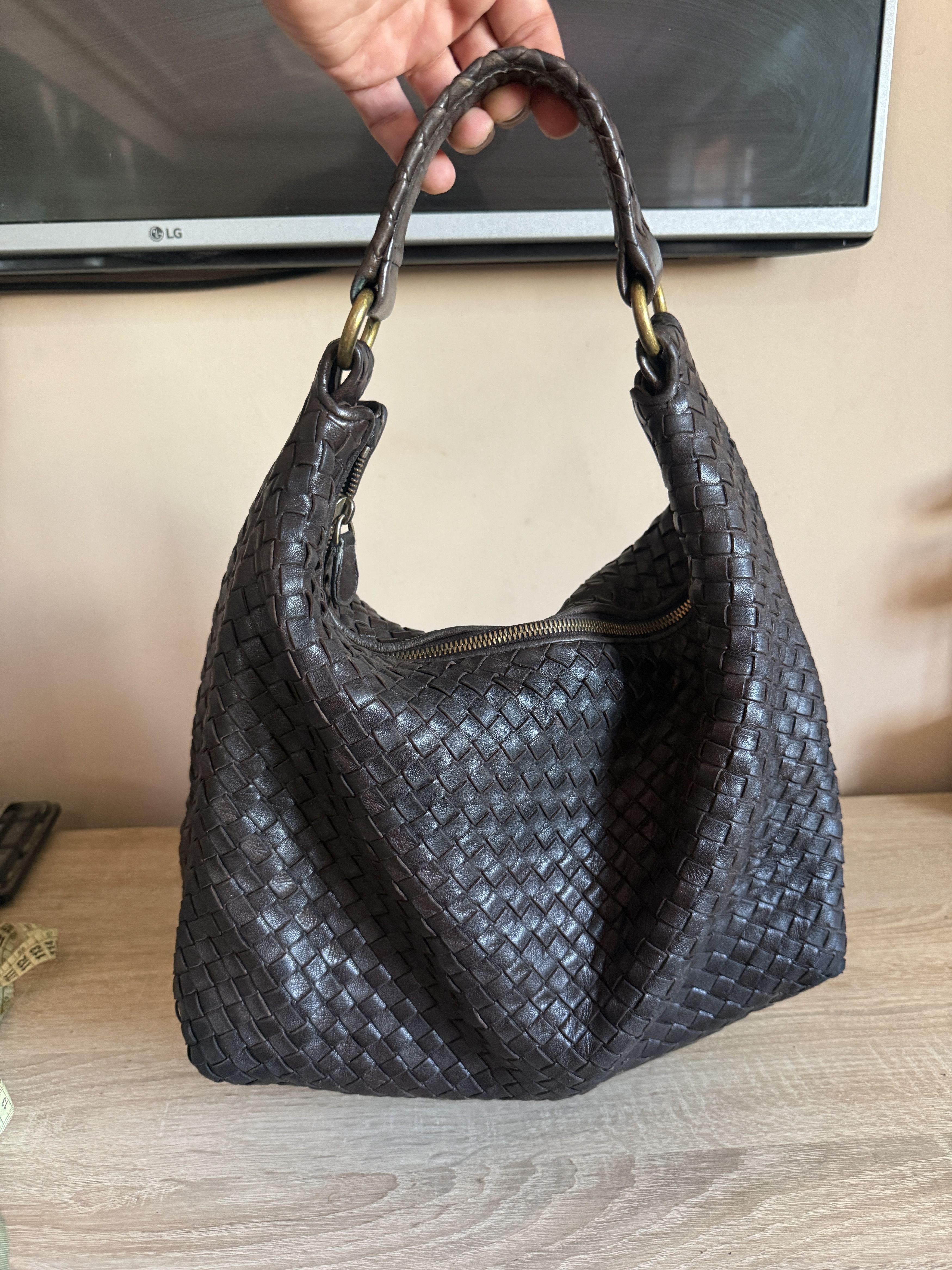 Bottega Veneta Bottega Veneta Intrecciato Hobo Bag Brown Leather luxury Size ONE SIZE - 3 Thumbnail