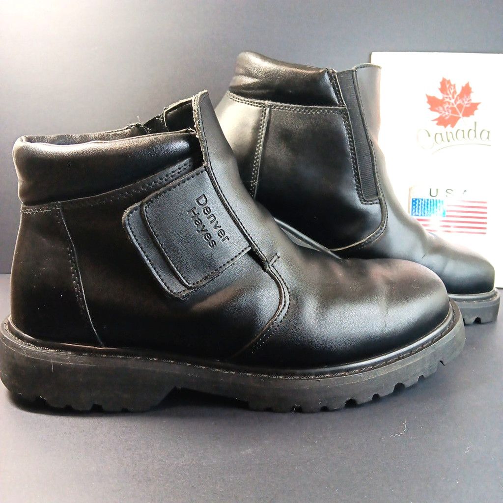 Denver Hayes Leather Denver Hays Slip On Hook And Loop Mens Combat Boots Size US 11 / EU 44 - 1 Thumbnail