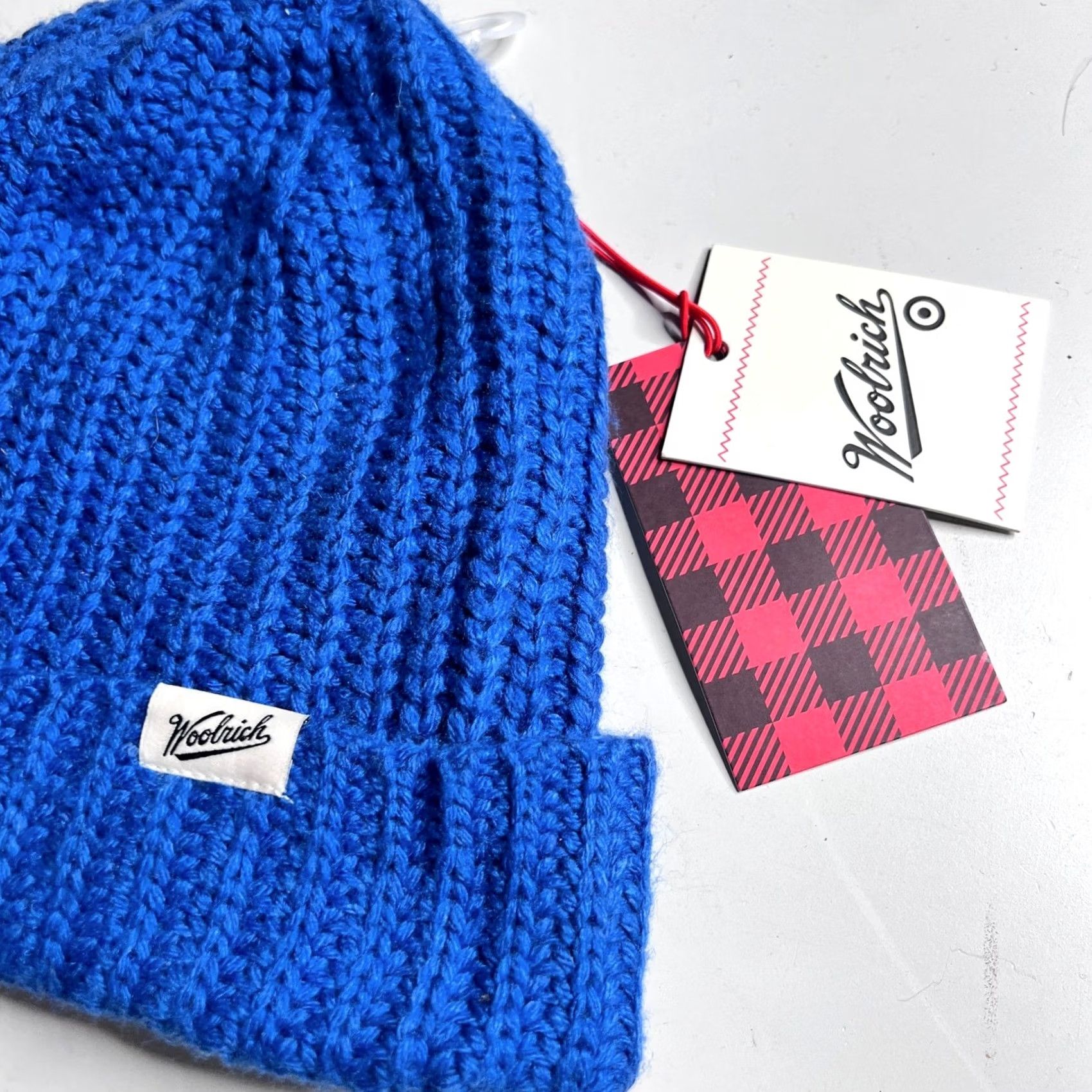 Vintage Woolrich x Target Blue Knit Ribbed Beanie Hat Wool Blend Cuffed New NWT Size ONE SIZE - 5 Thumbnail