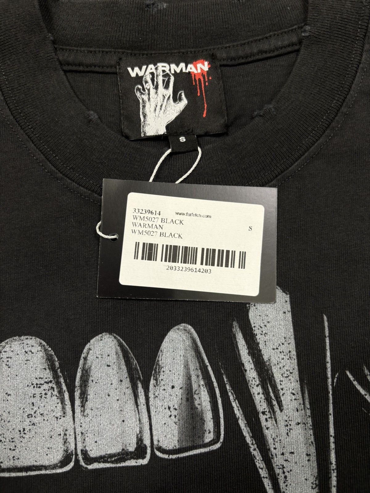 Vintage Warman Metalic Teeth Grapic T-Shirt, Washed Black Size US S / EU 44-46 / 1 - 7 Thumbnail