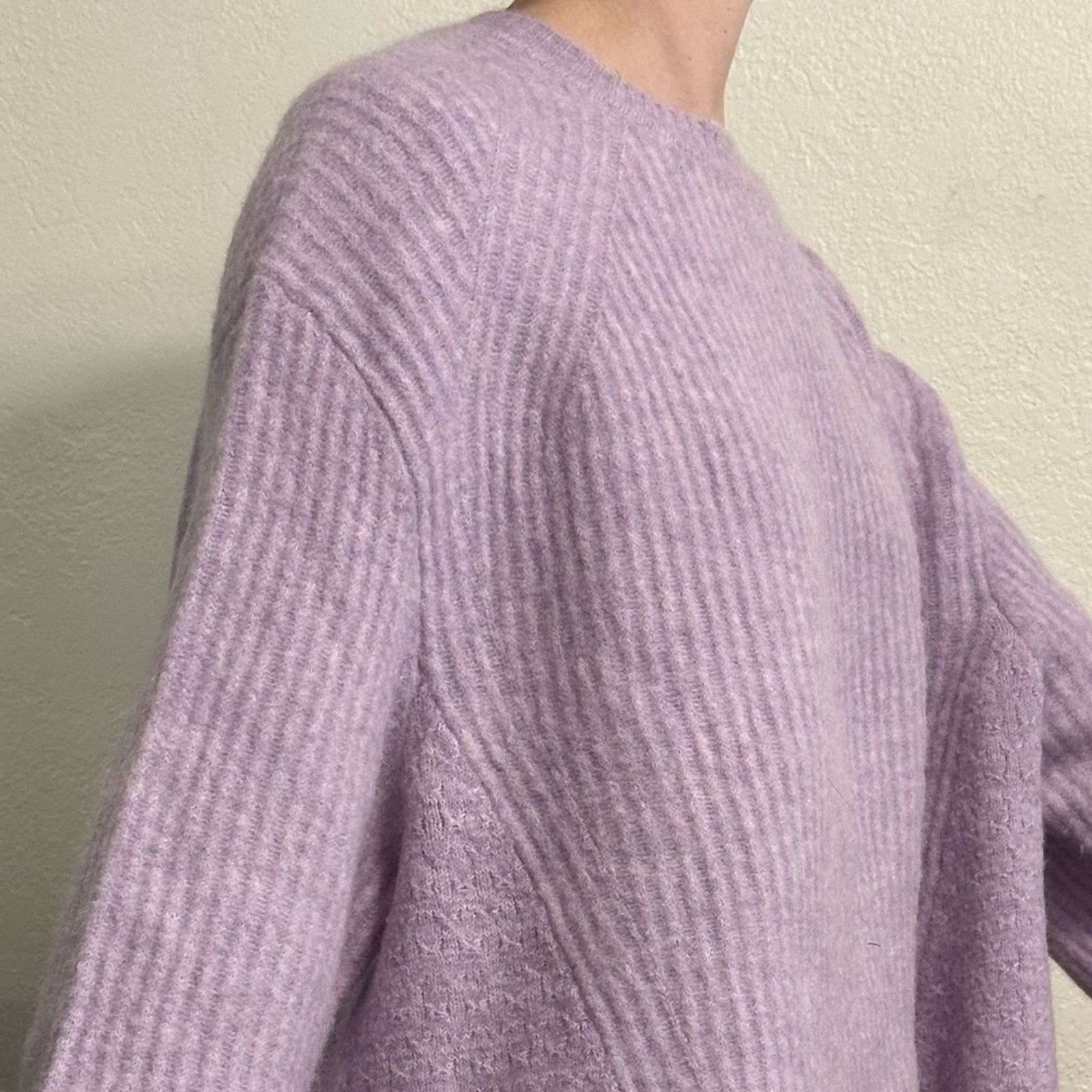 3.1 Phillip Lim Lofty Lilac Alpaca Wool Oversized Sweater Size XS / US 0-2 / IT 36-38 - 7 Thumbnail