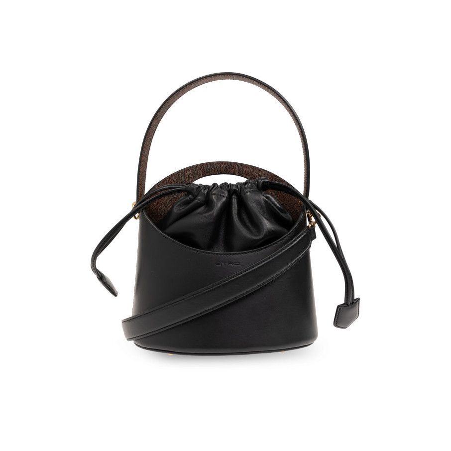 Etro ETRO Saturno Medium Black Leather Bucket Bag New And Authen Size ONE SIZE - 1 Thumbnail